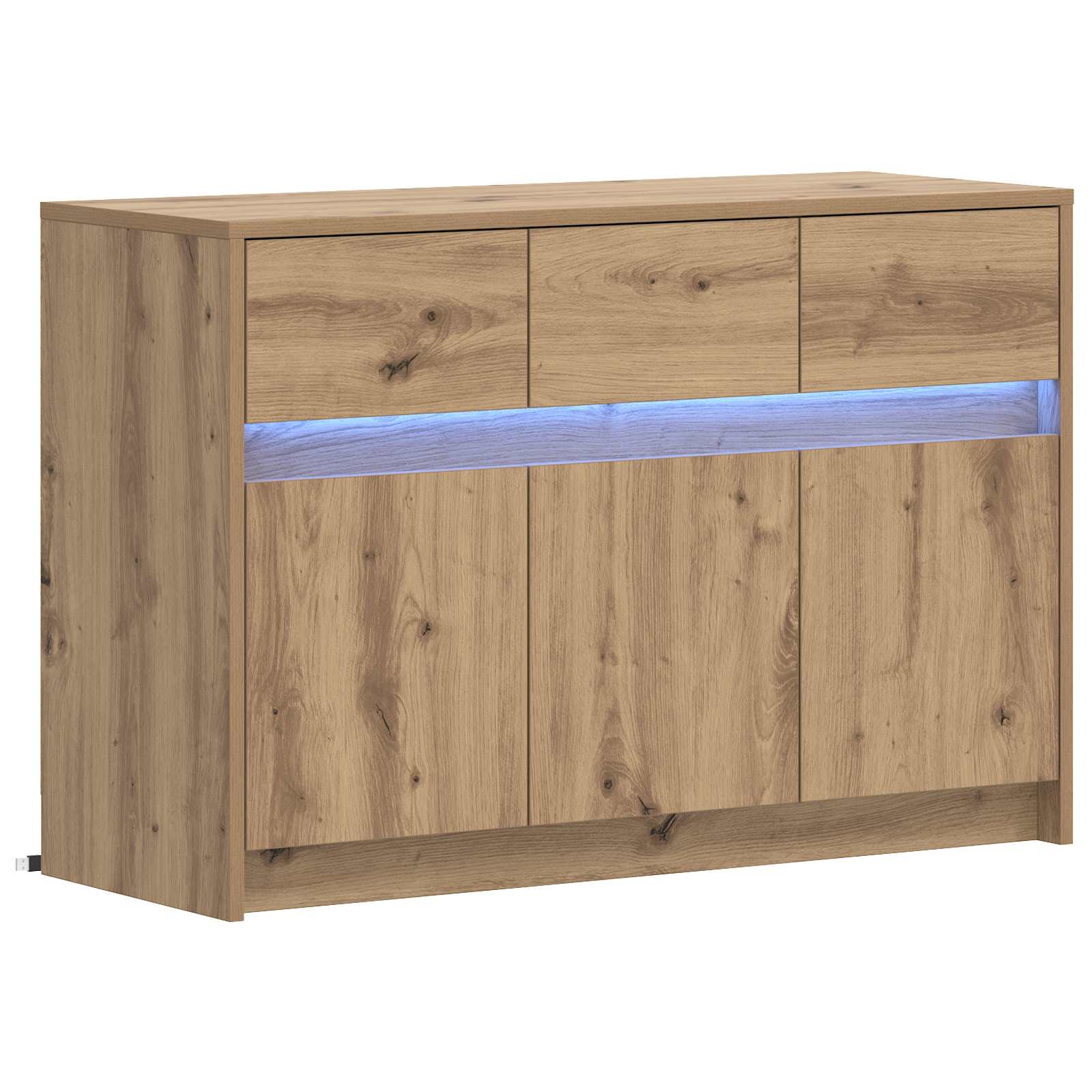 Meuble TV 91 x 34 x 61 cm Chêne artisanal Bois d'ingénierie - XIOS