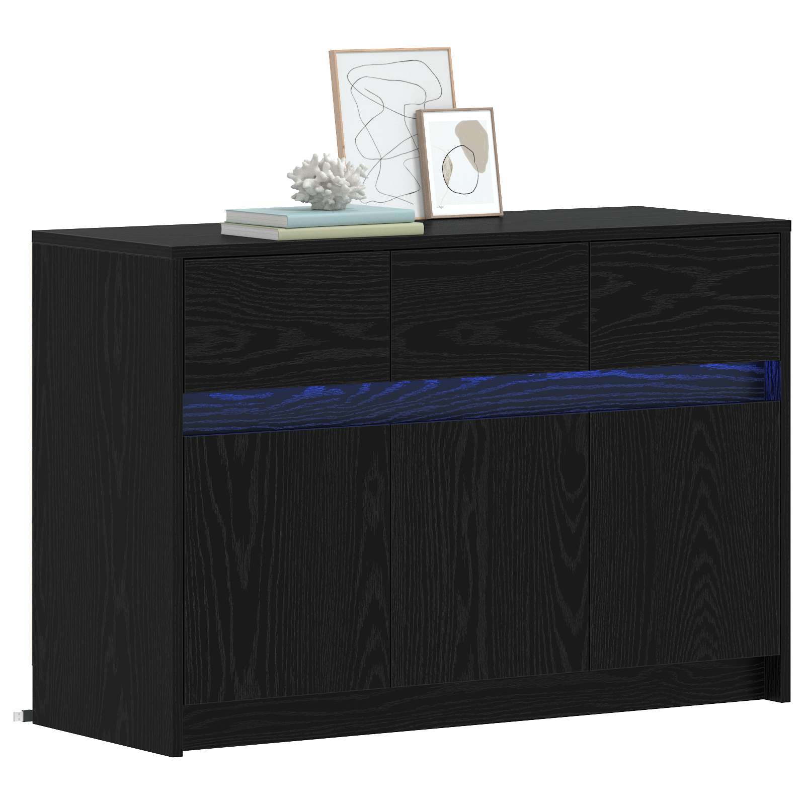 Meuble TV 91 x 34 x 61 cm Chêne noir Bois d'ingénierie