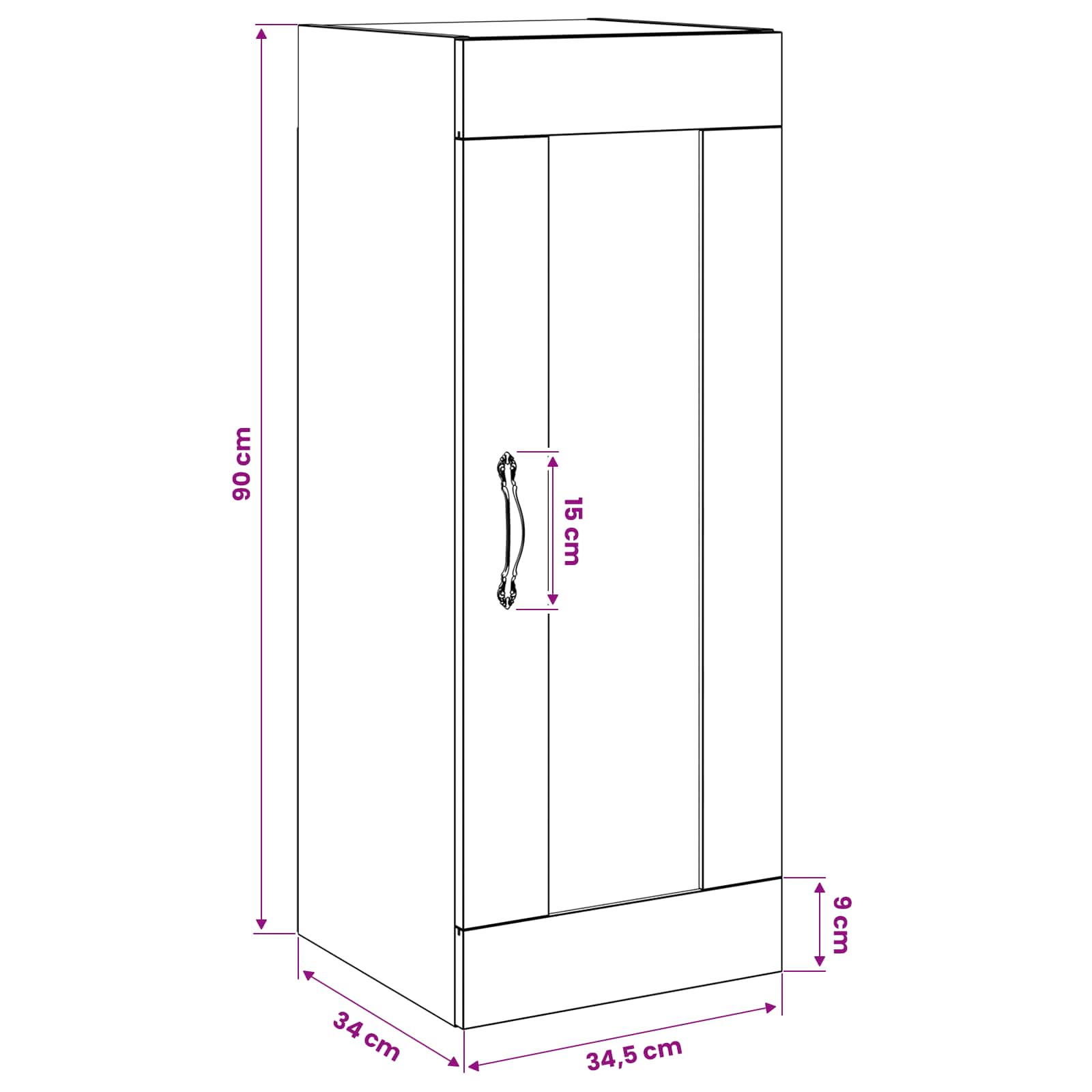 Meuble mural Bois ancien 34,5 x 34 x 90 cm Bois d'ingénierie - XIOS
