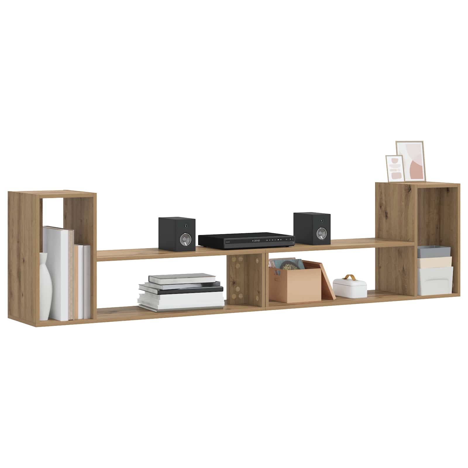 Meuble TV 100 x 30 x 50 cm Chêne artisanal Bois d'ingénierie - XIOS