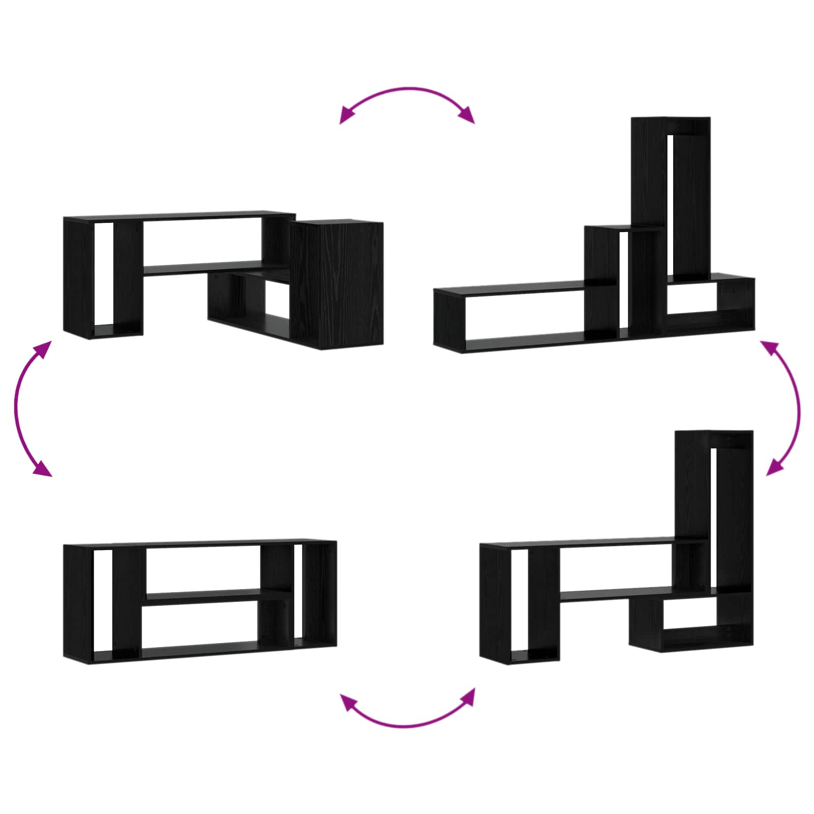 Meuble TV 100 x 30 x 50 cm Chêne noir Bois d'ingénierie