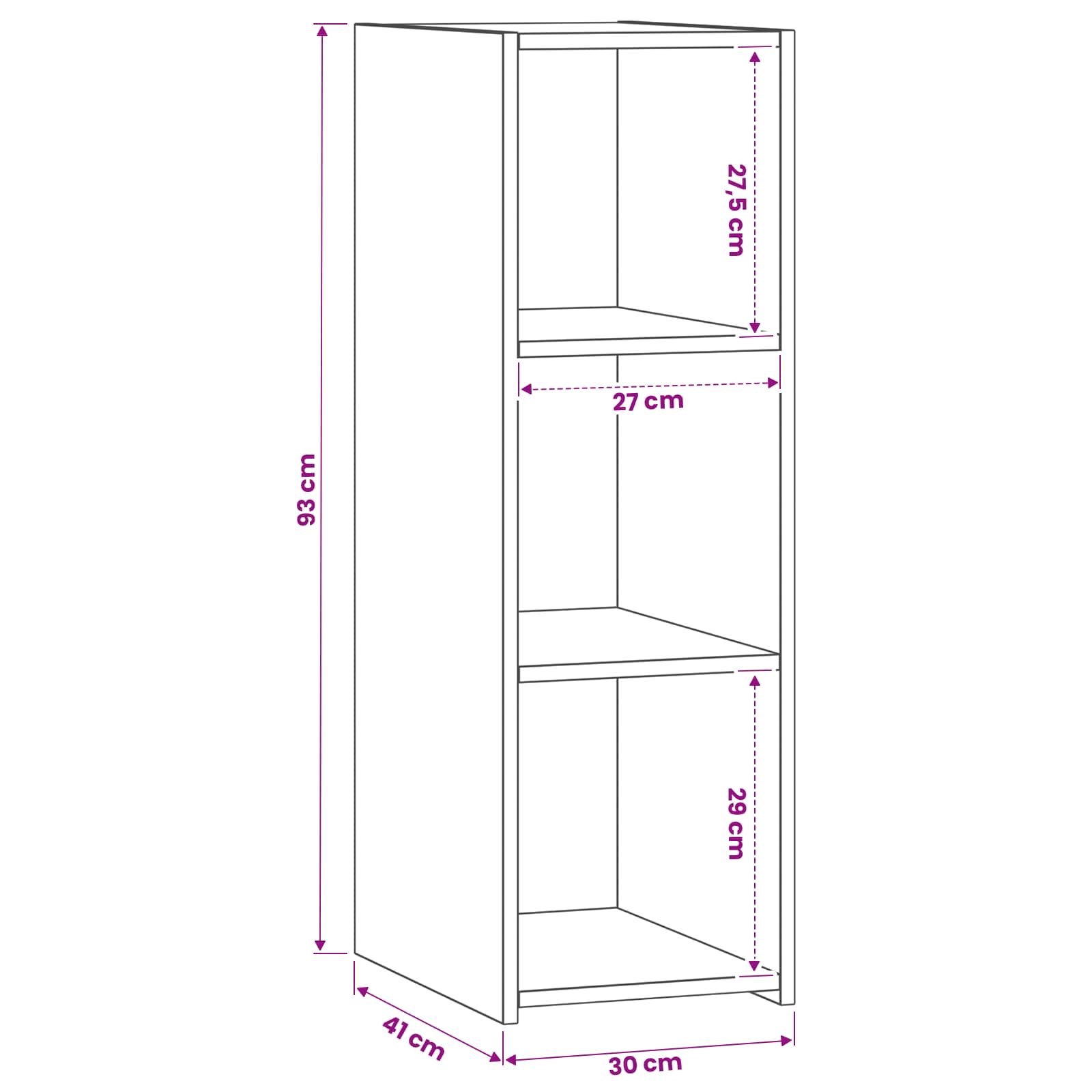 Buffet Chêne noir 30 x 41 x 93 cm Bois d'ingénierie - XIOS