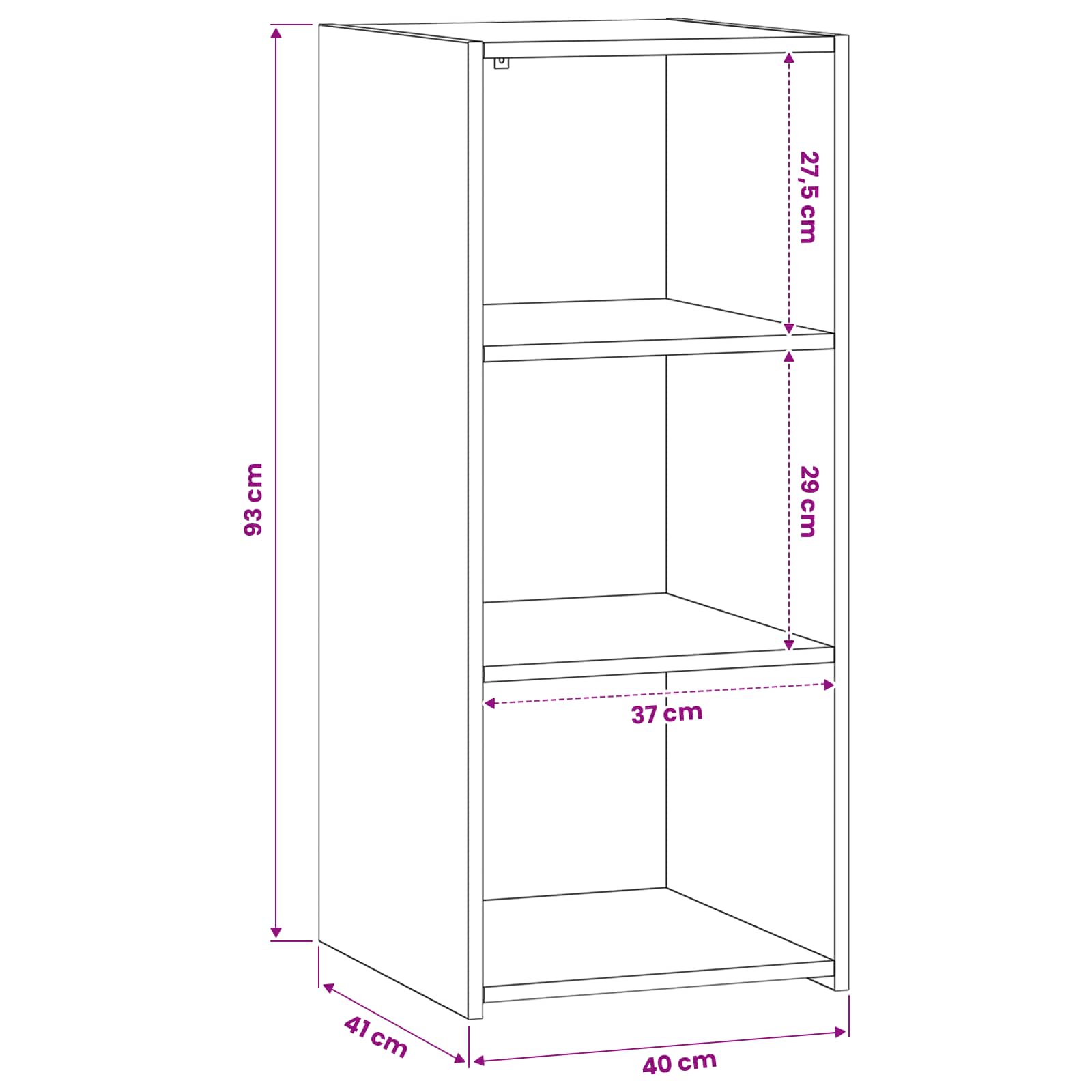 Buffet Chêne artisanal 40 x 41 x 93 cm Bois d'ingénierie - XIOS