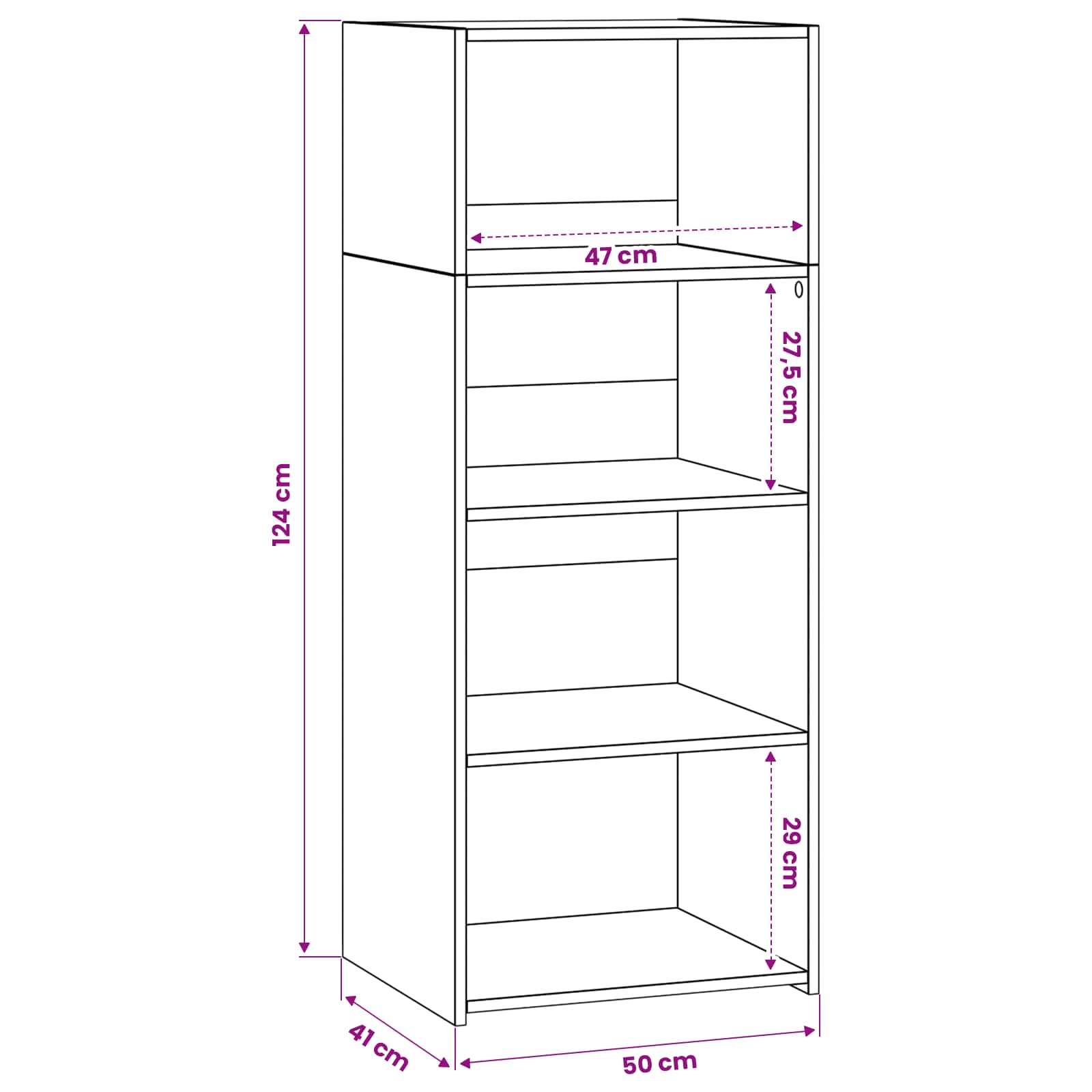 Haut Armoire Chêne artisanal 50 x 41 x 124 cm Bois d'ingénierie
