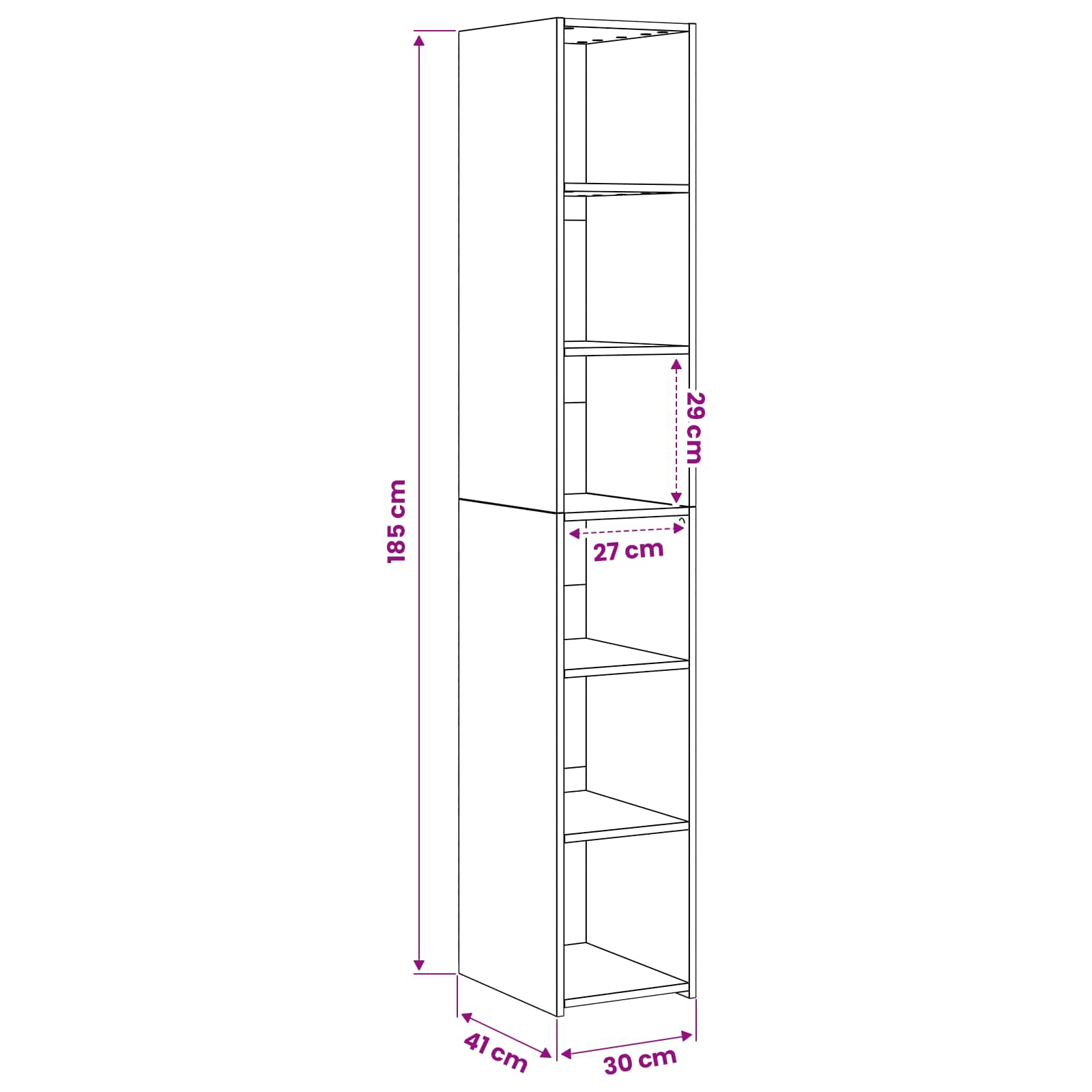 Haut Armoire Chêne artisanal 30 x 41 x 185 cm Bois d'ingénierie - XIOS