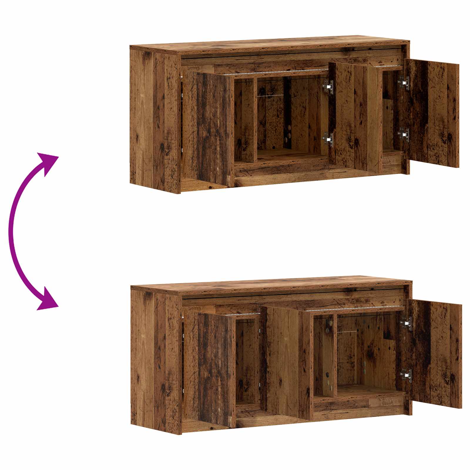 Meuble TV 100 x 34 x 50 cm Bois ancien Bois d'ingénierie