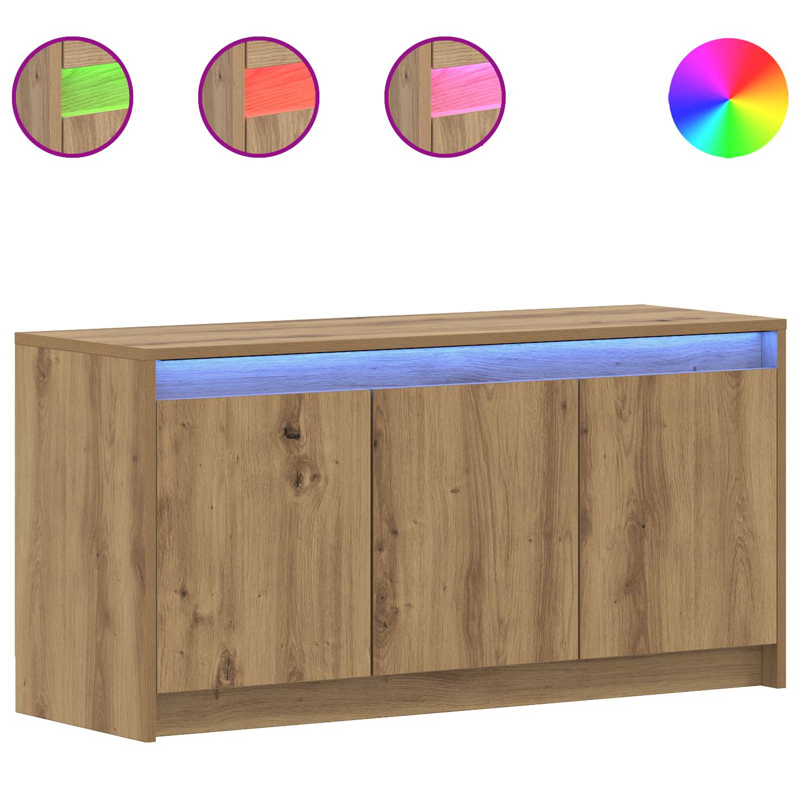 Meuble TV 100 x 34 x 50 cm Chêne artisanal Bois d'ingénierie