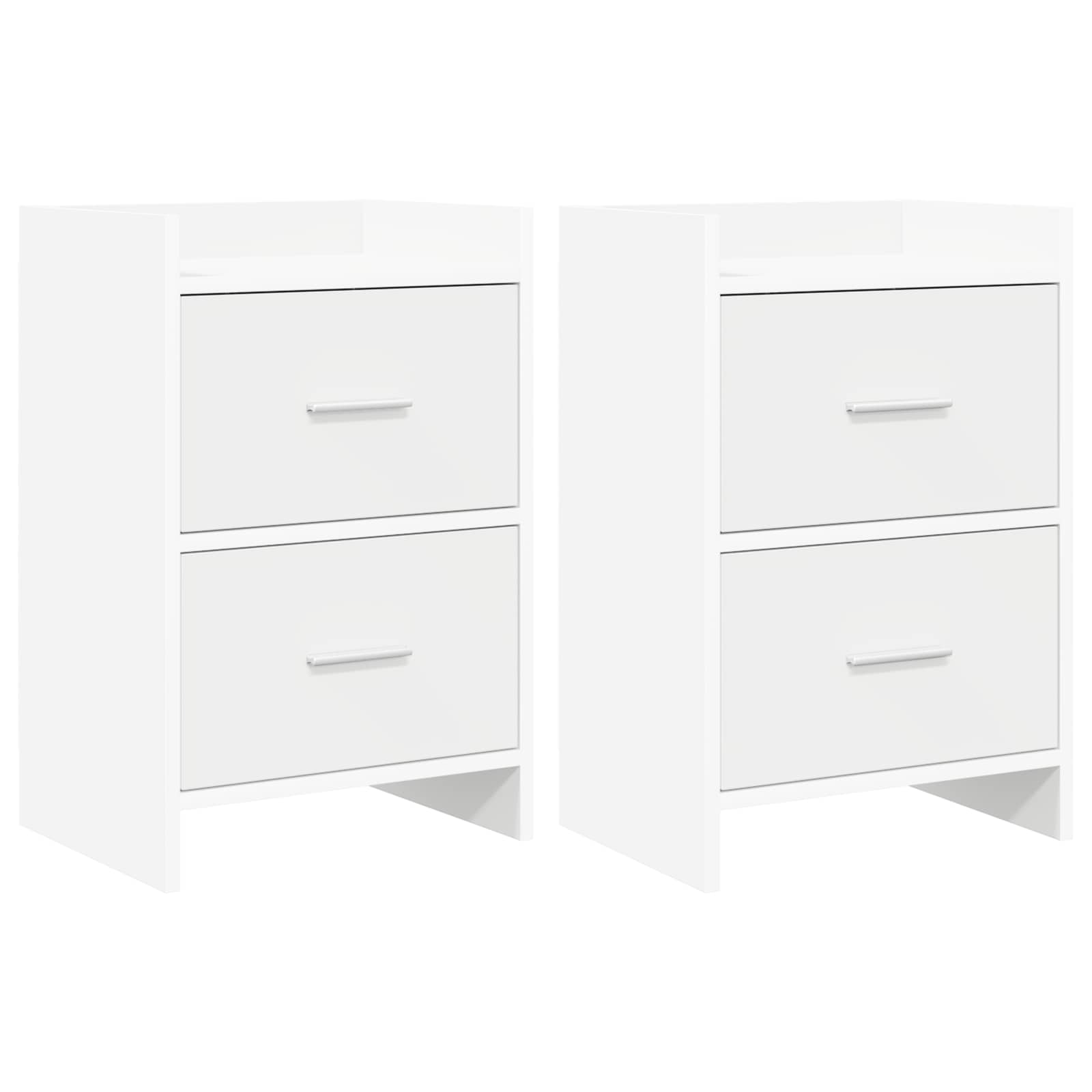 Tables de chevet 2 pcs Blanc 40 x 30 x 60 cm Bois d'ingénierie