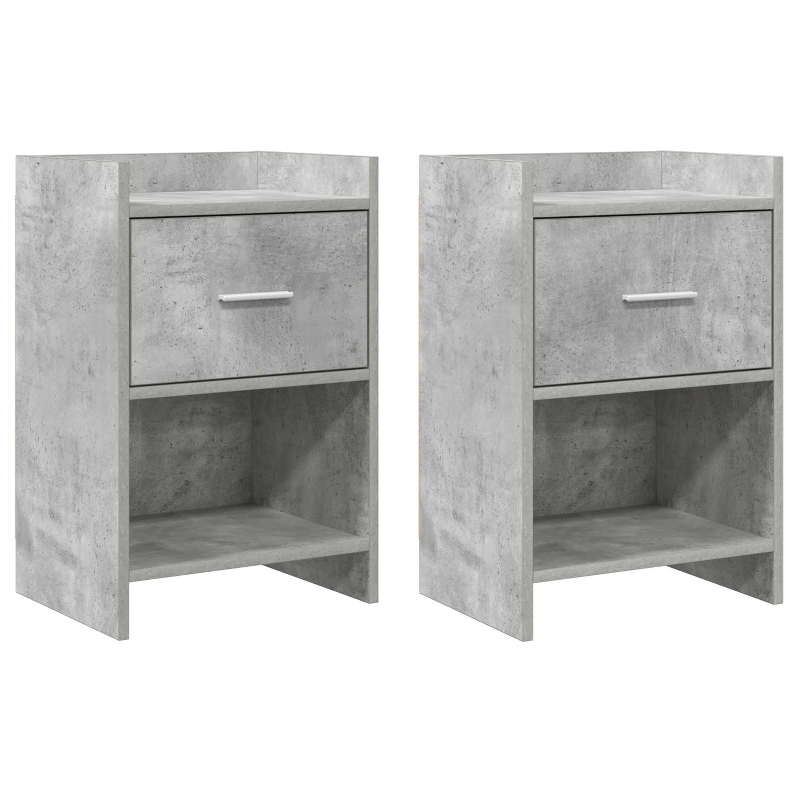 Tables de chevet 2 pcs Gris béton 40 x 30 x 60 cm