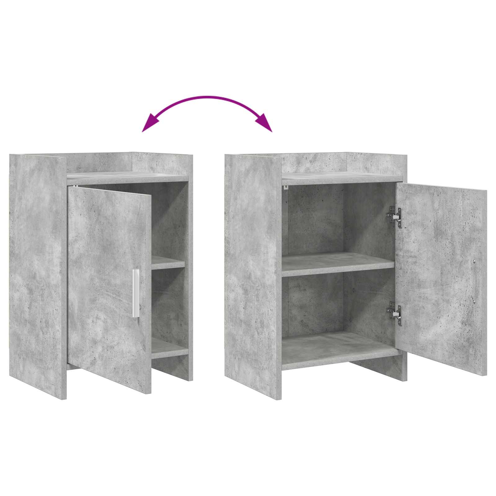 Tables de chevet 2 pcs Gris béton 40 x 30 x 60 cm
