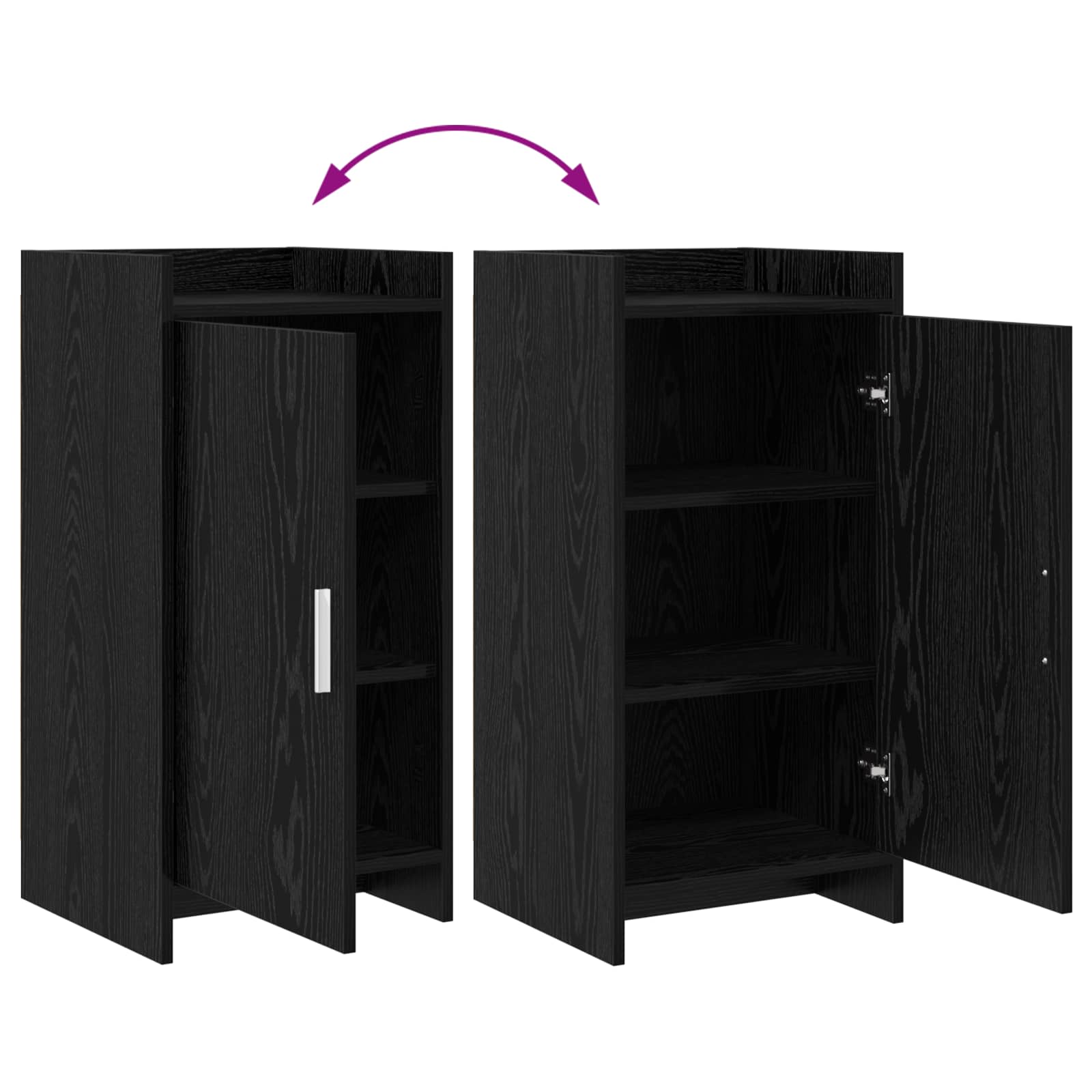 Buffet Chêne noir 40 x 36 x 80 cm Bois d'ingénierie - XIOS