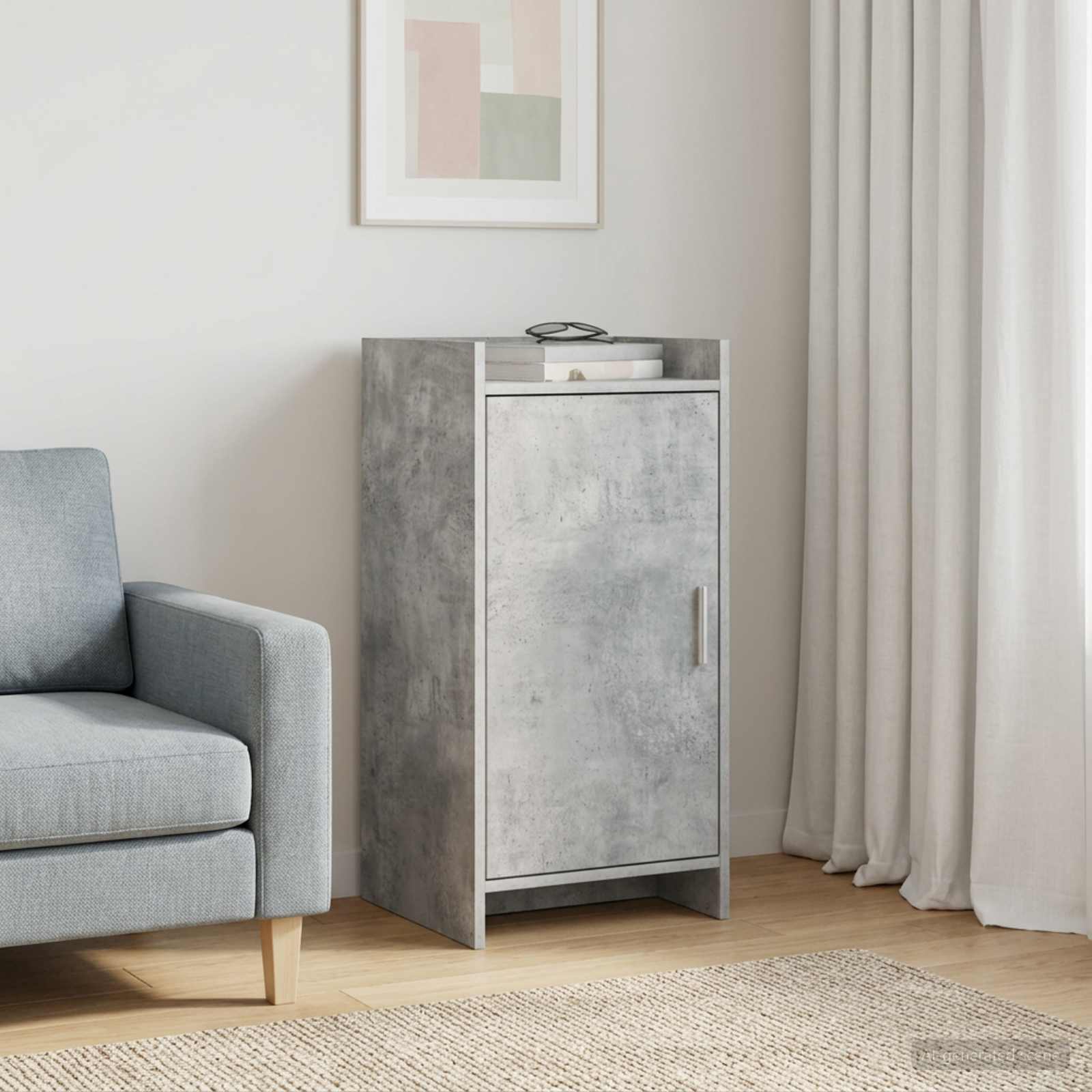 Buffet Gris béton 40 x 36 x 80 cm Bois d'ingénierie - XIOS