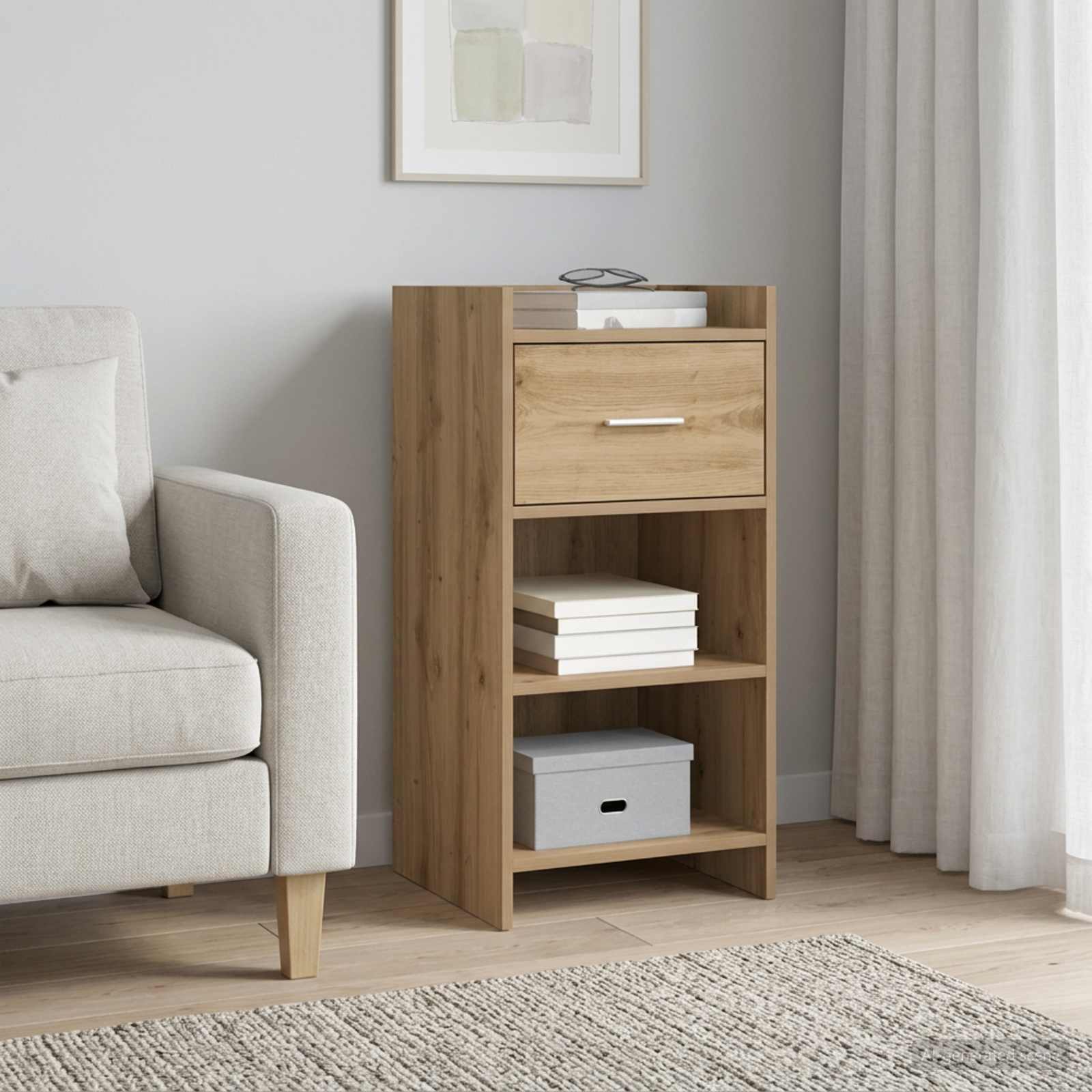 Buffet Chêne artisanal 40 x 36 x 80 cm Bois d'ingénierie - XIOS