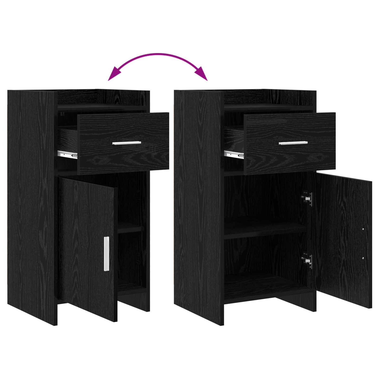 Buffet Chêne noir 40 x 36 x 80 cm Bois d'ingénierie