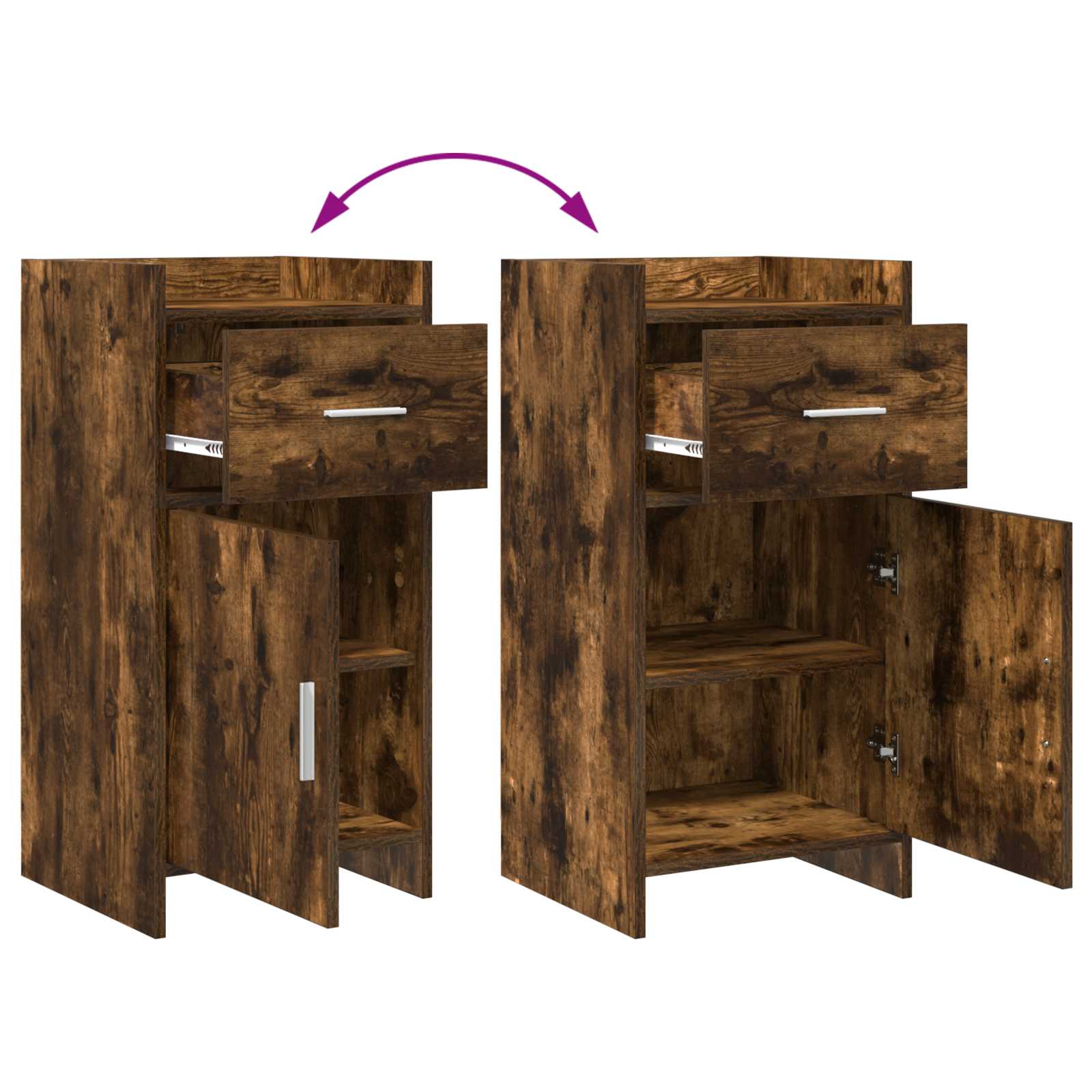 Buffet Chêne fumé 40 x 36 x 80 cm Bois d'ingénierie