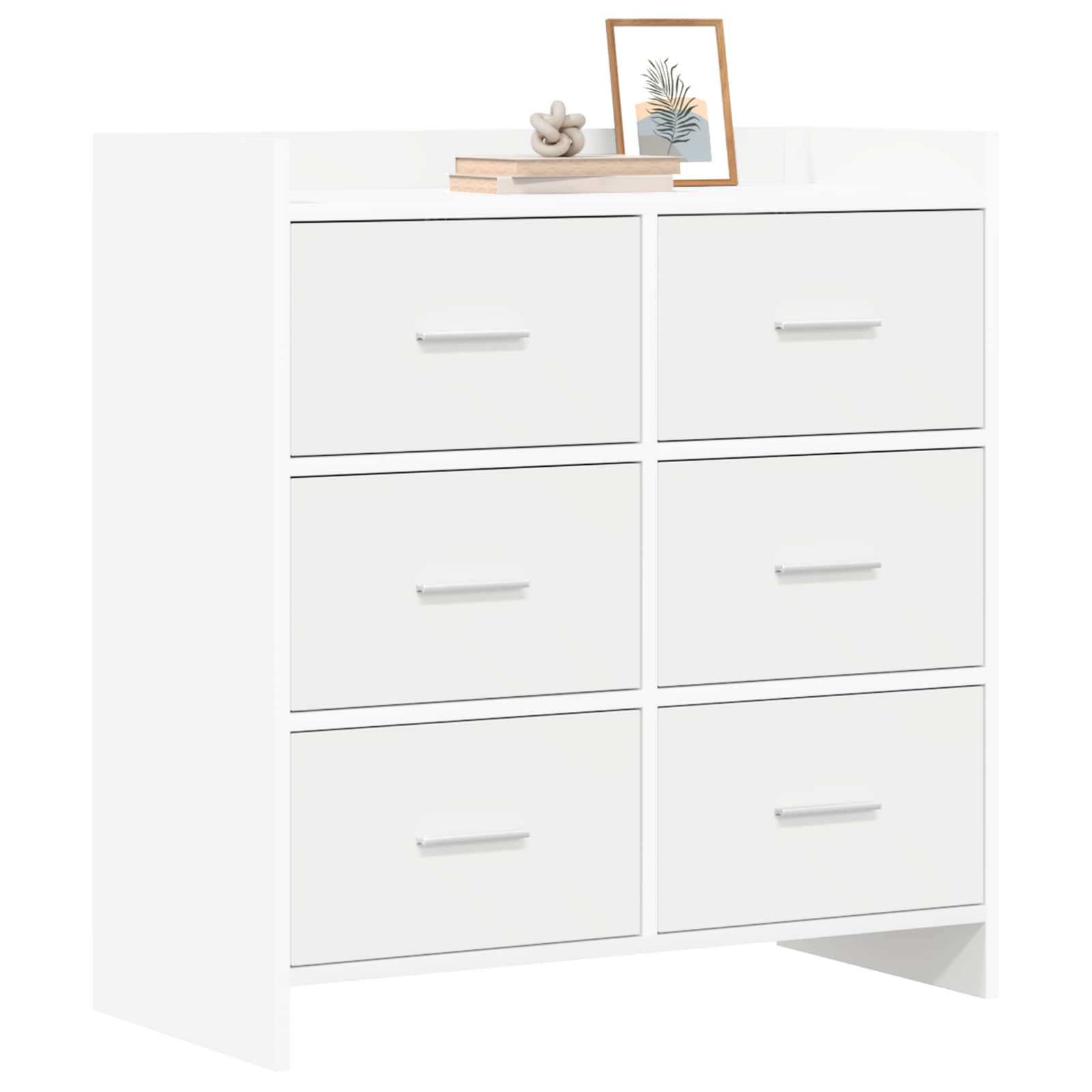 Buffet Blanc 75 x 33 x 80 cm Bois d'ingénierie