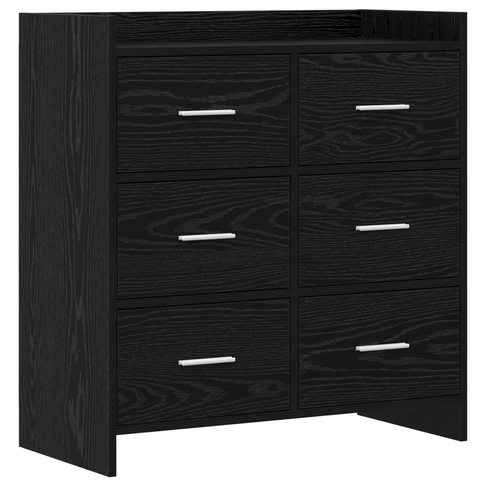 Buffet Chêne noir 75 x 33 x 80 cm Bois d'ingénierie