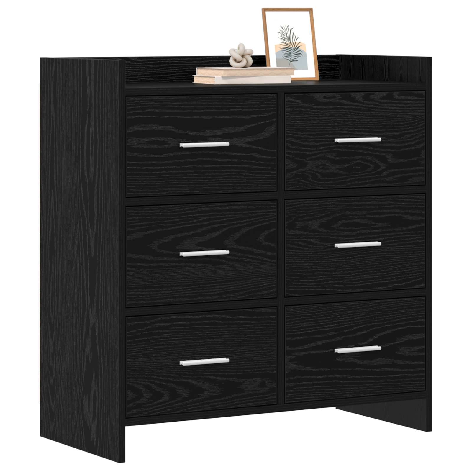 Buffet Chêne noir 75 x 33 x 80 cm Bois d'ingénierie
