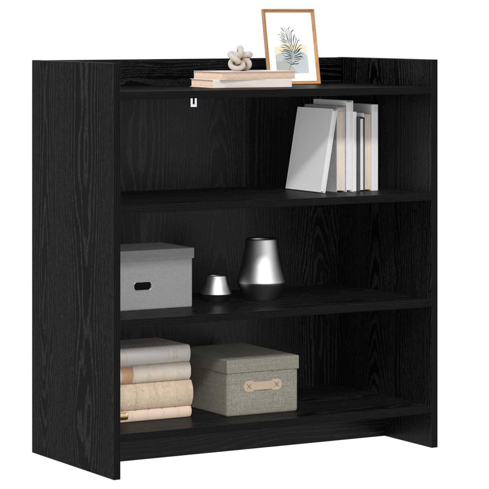 Buffet Chêne noir 75 x 36 x 80 cm Bois d'ingénierie