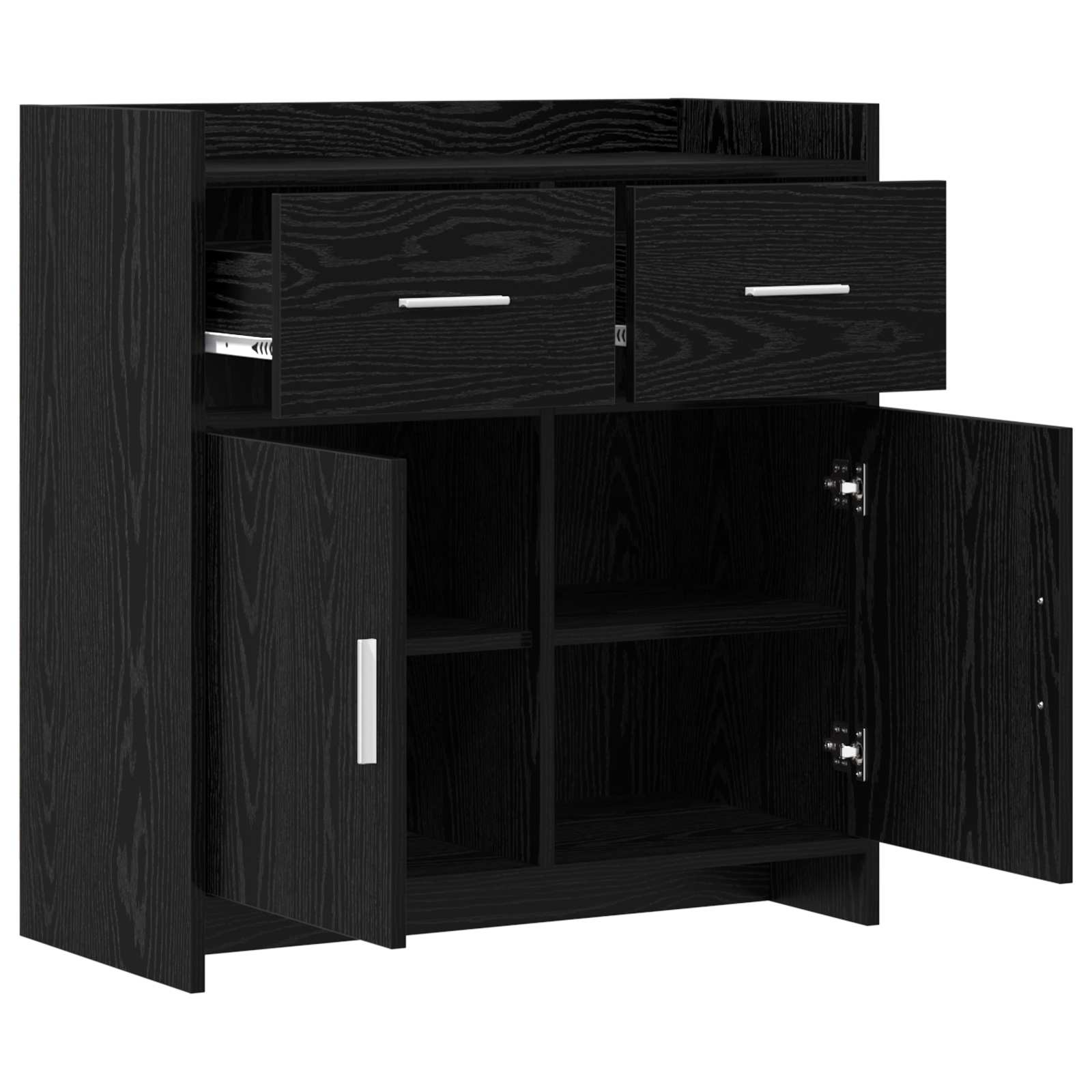 Buffet Chêne noir 75 x 36 x 80 cm Bois d'ingénierie