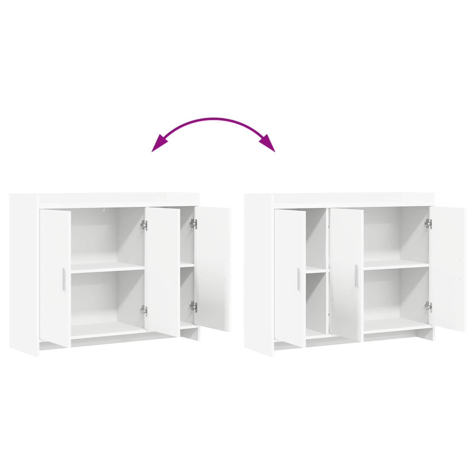 Buffet Blanc 98,5 x 33 x 80 cm Bois d'ingénierie