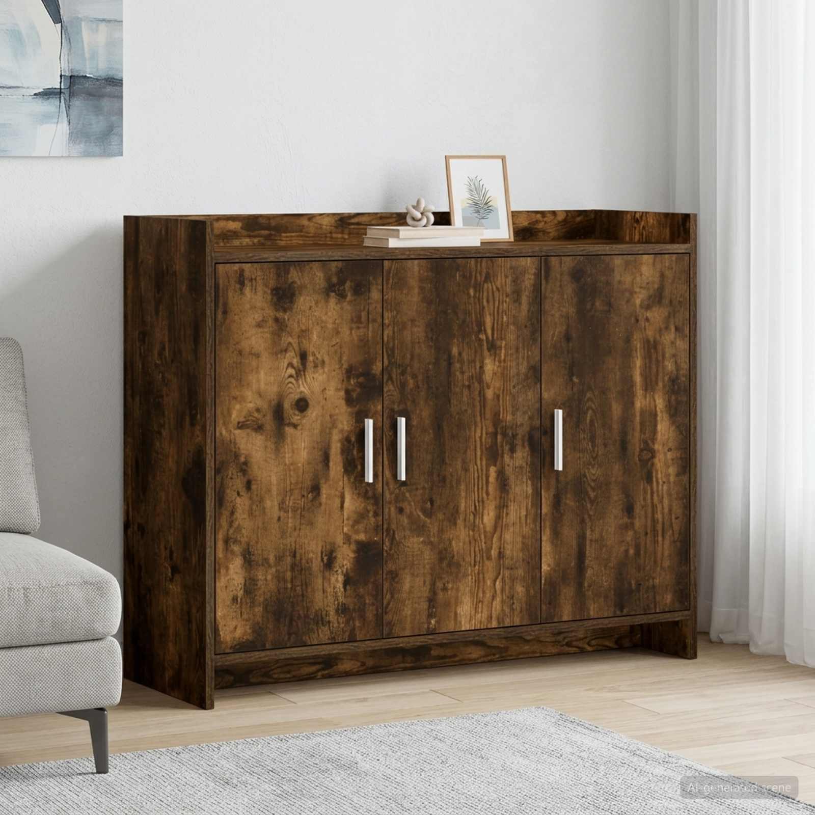 Buffet Chêne fumé 98,5 x 33 x 80 cm Bois d'ingénierie - XIOS