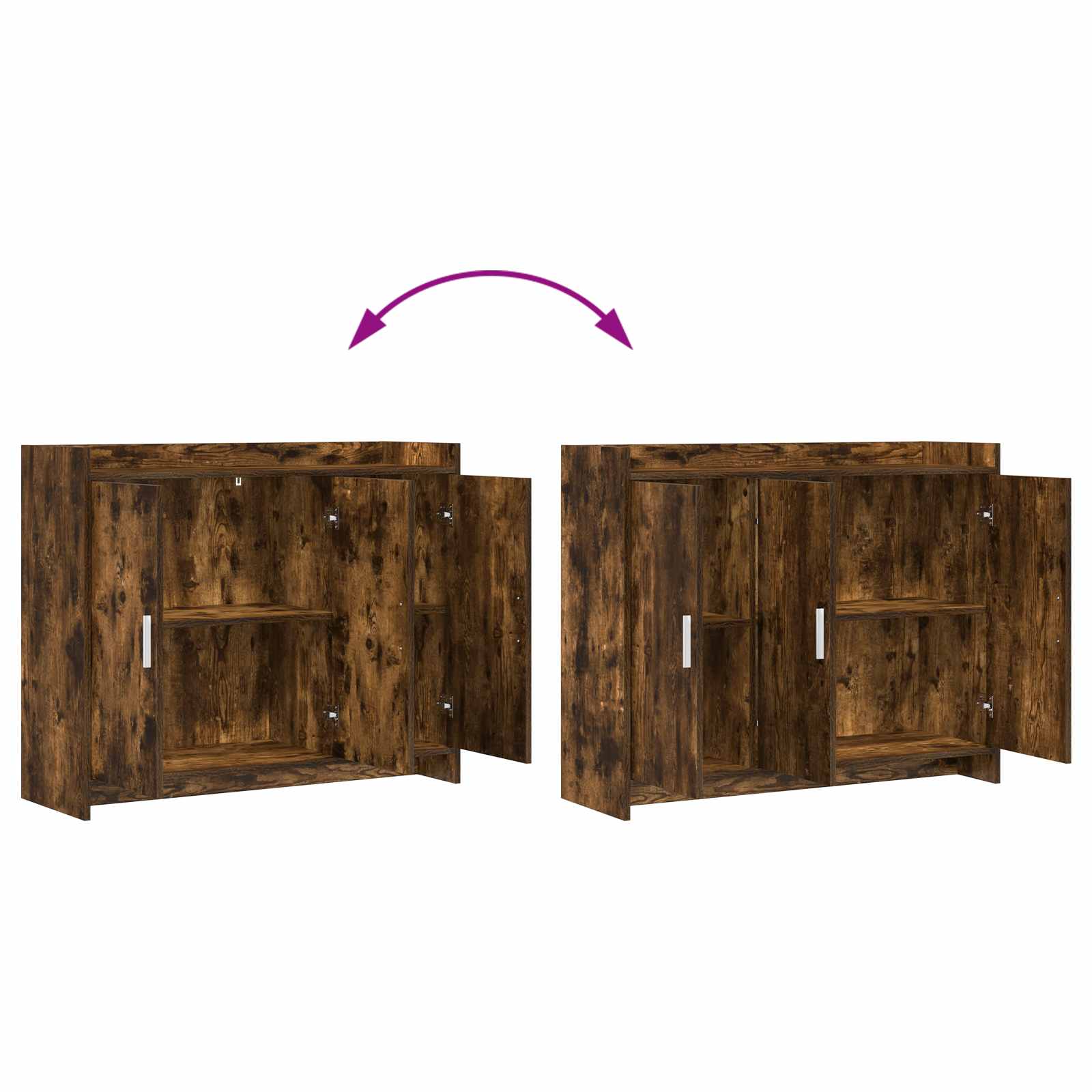 Buffet Chêne fumé 98,5 x 33 x 80 cm Bois d'ingénierie