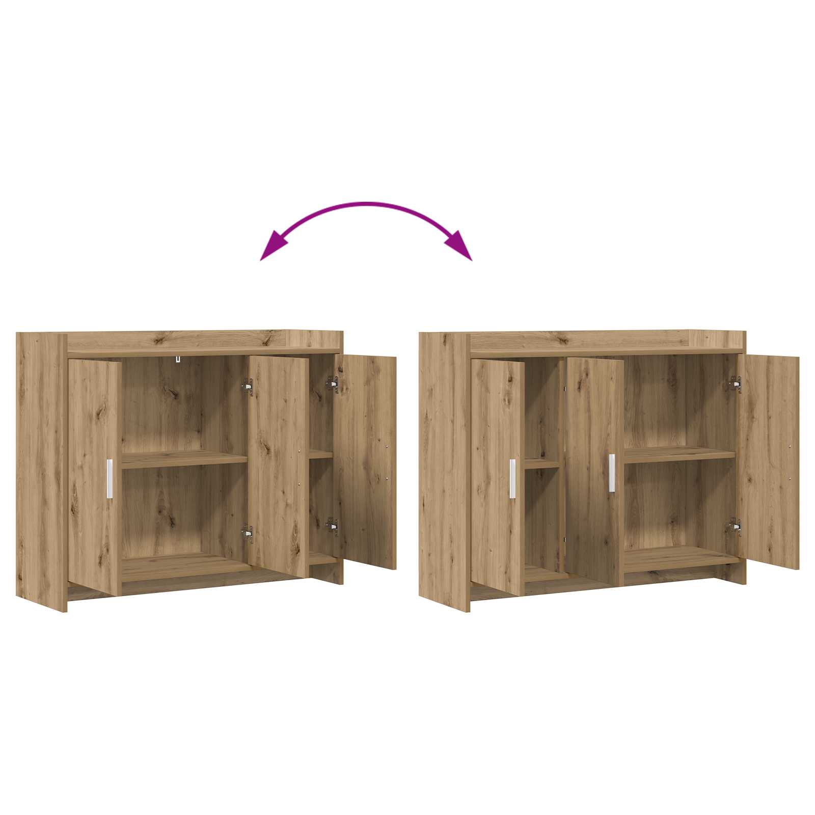Buffet Chêne artisanal 98,5 x 33 x 80 cm Bois d'ingénierie