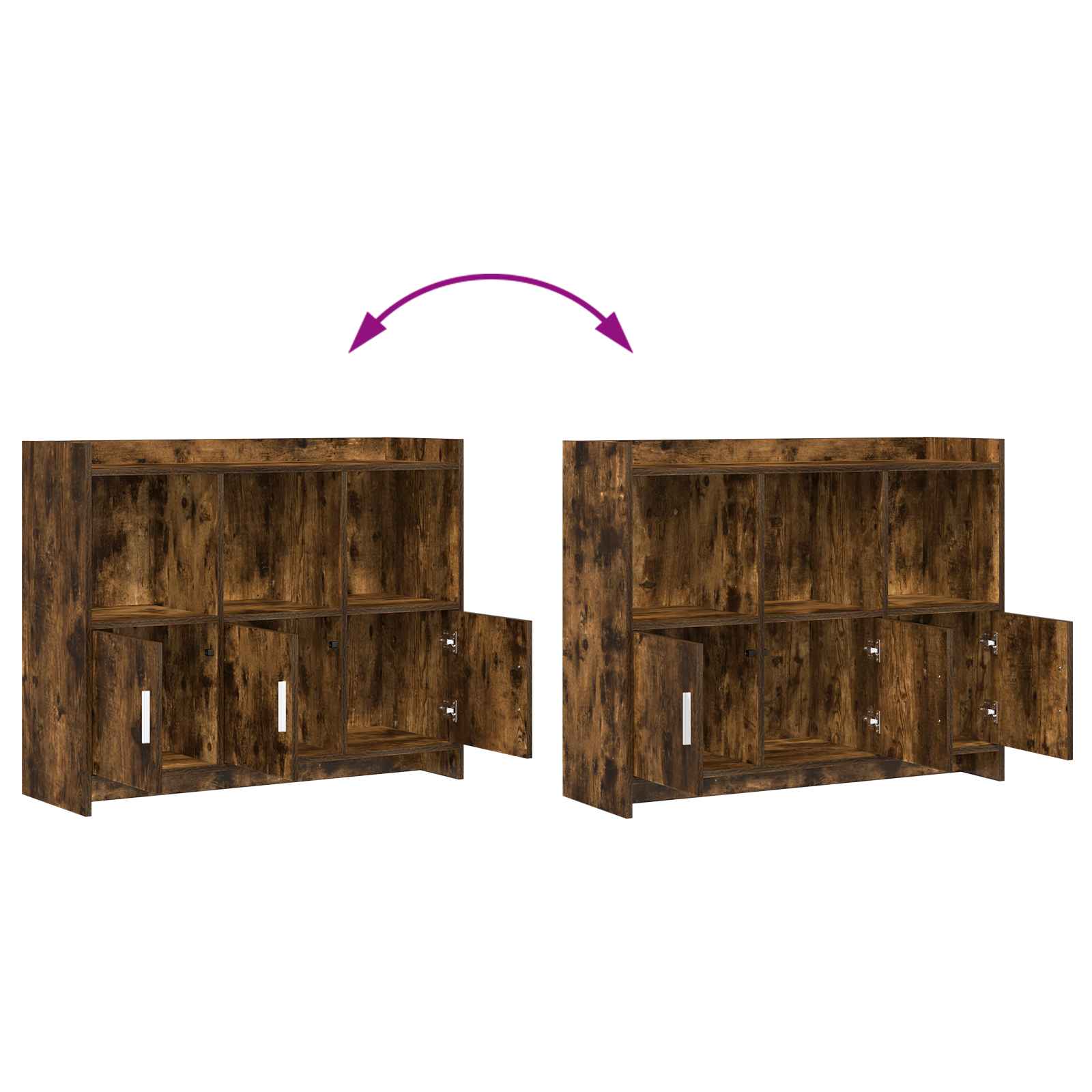 Buffet Chêne fumé 98,5 x 33 x 80 cm Bois d'ingénierie