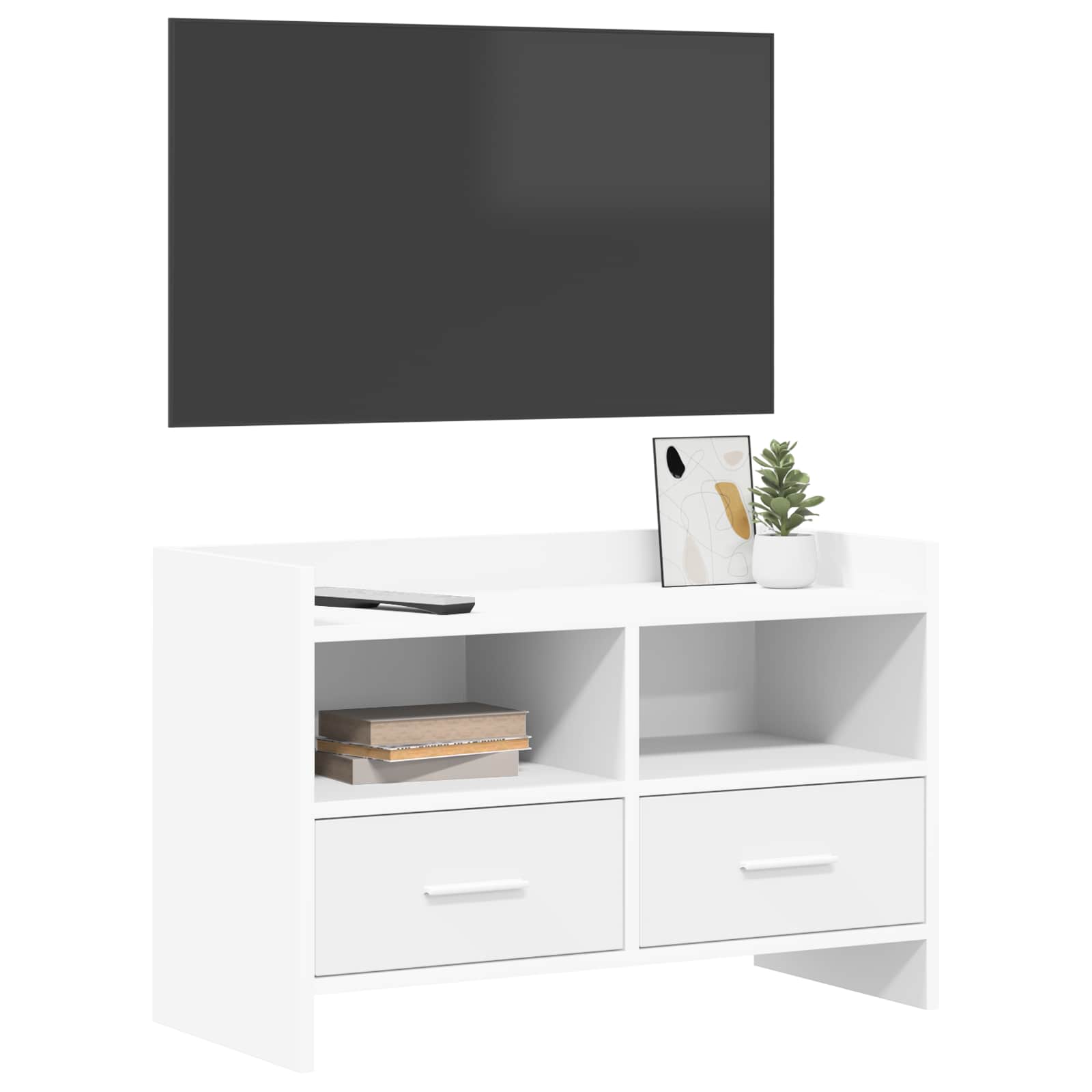 Meuble TV 71,5 x 33 x 47 cm Blanc Bois d'ingénierie