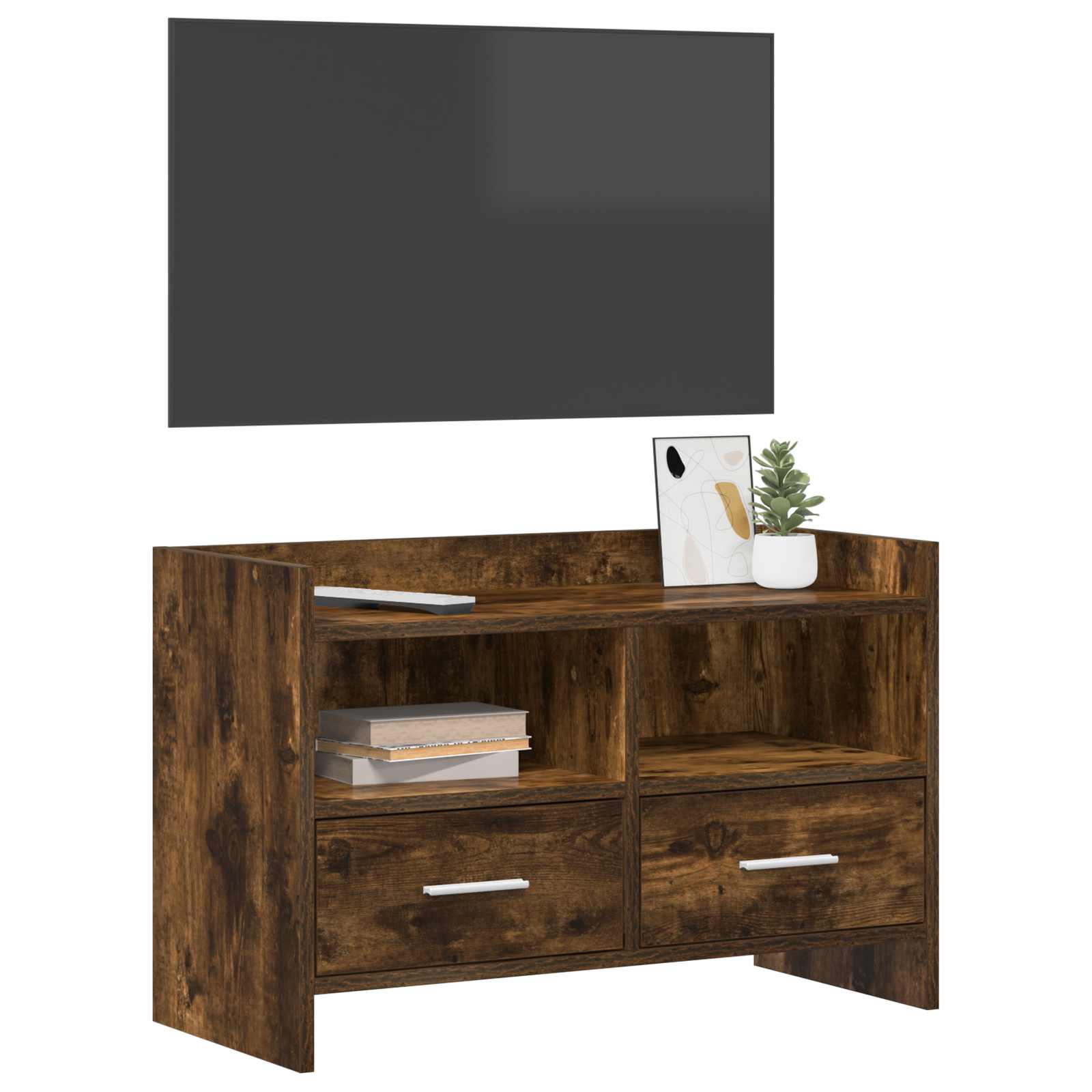 Meuble TV 71,5 x 33 x 47 cm Chêne fumé Bois d'ingénierie