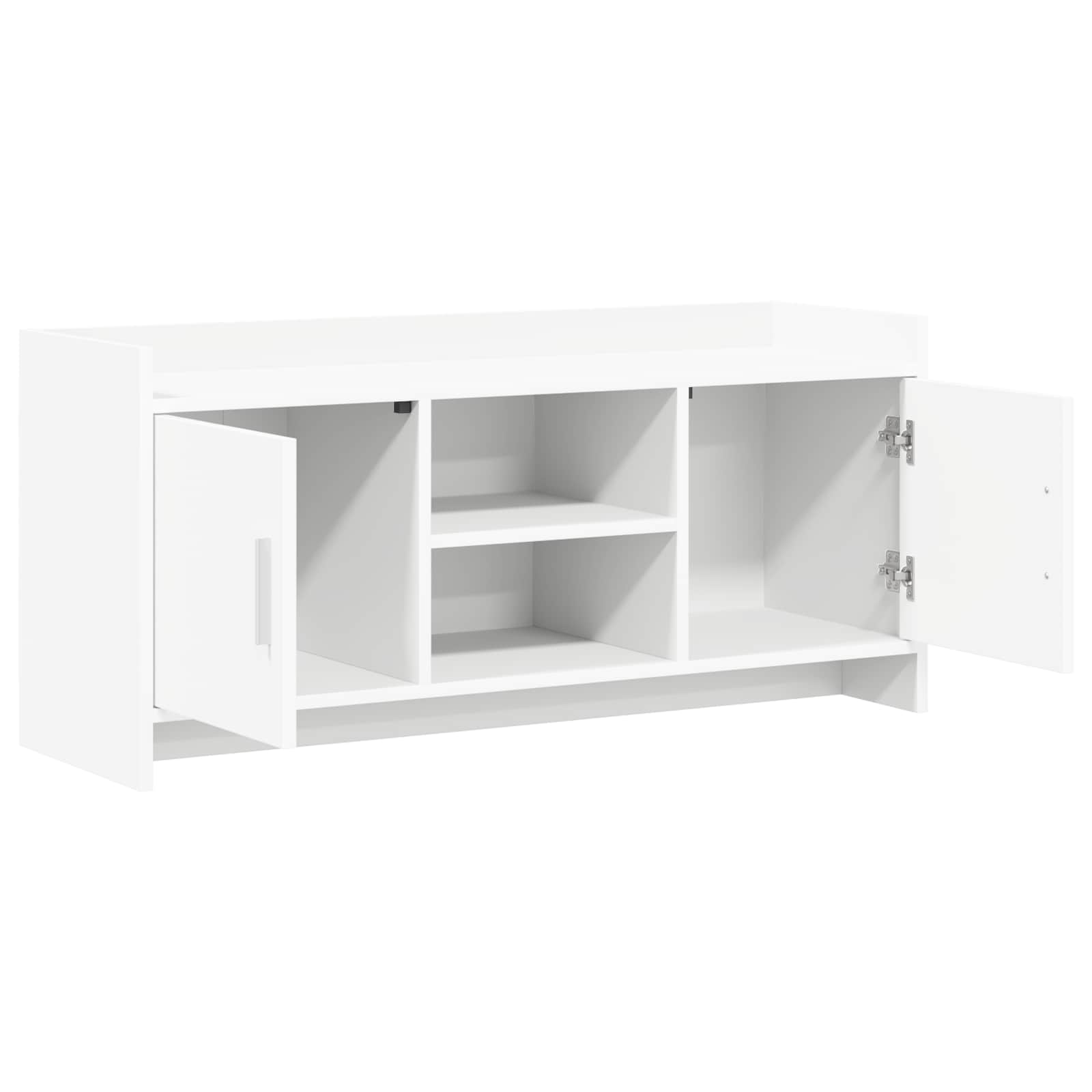 Meuble TV 102 x 33 x 47 cm Blanc Bois d'ingénierie