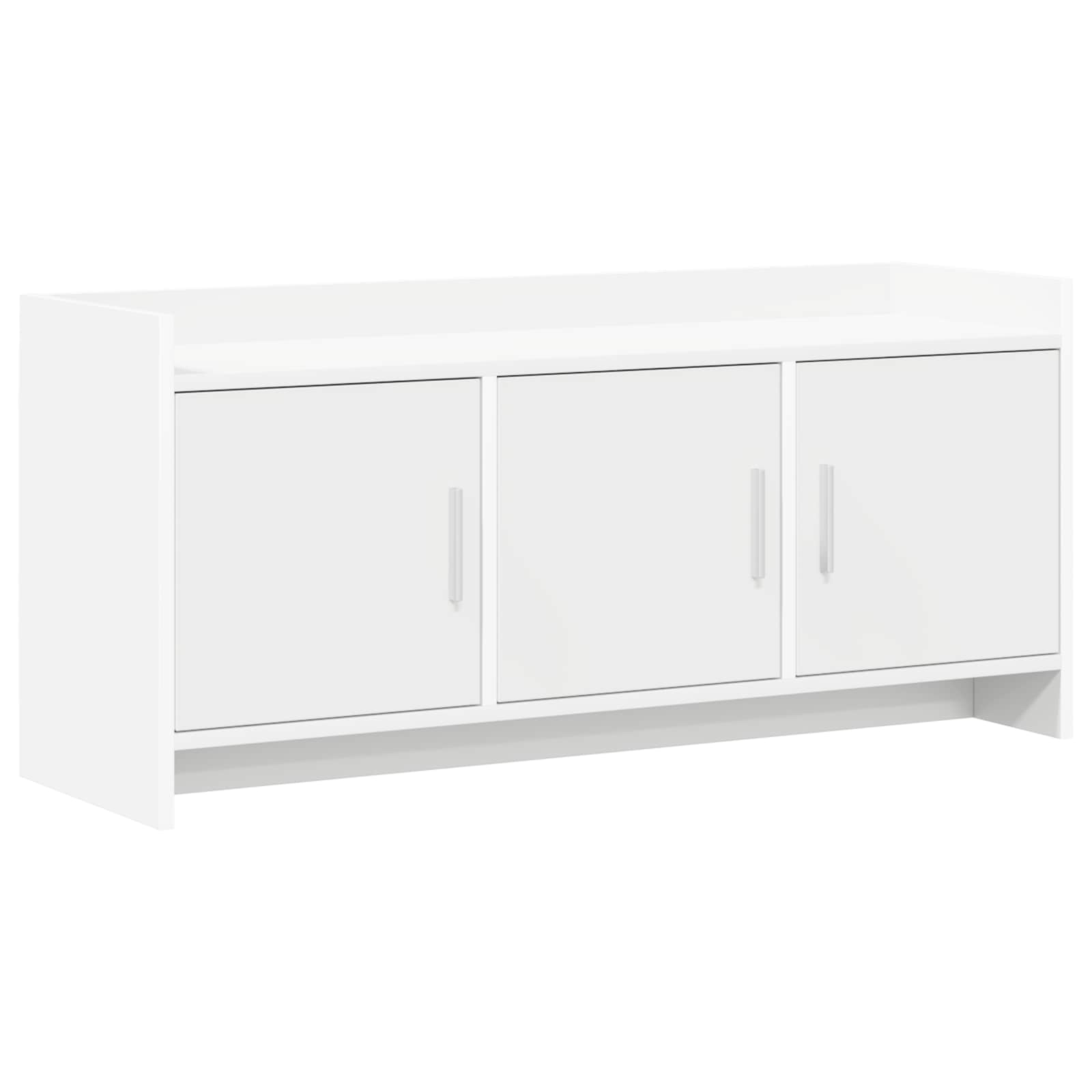 Meuble TV 102 x 33 x 47 cm Blanc Bois d'ingénierie
