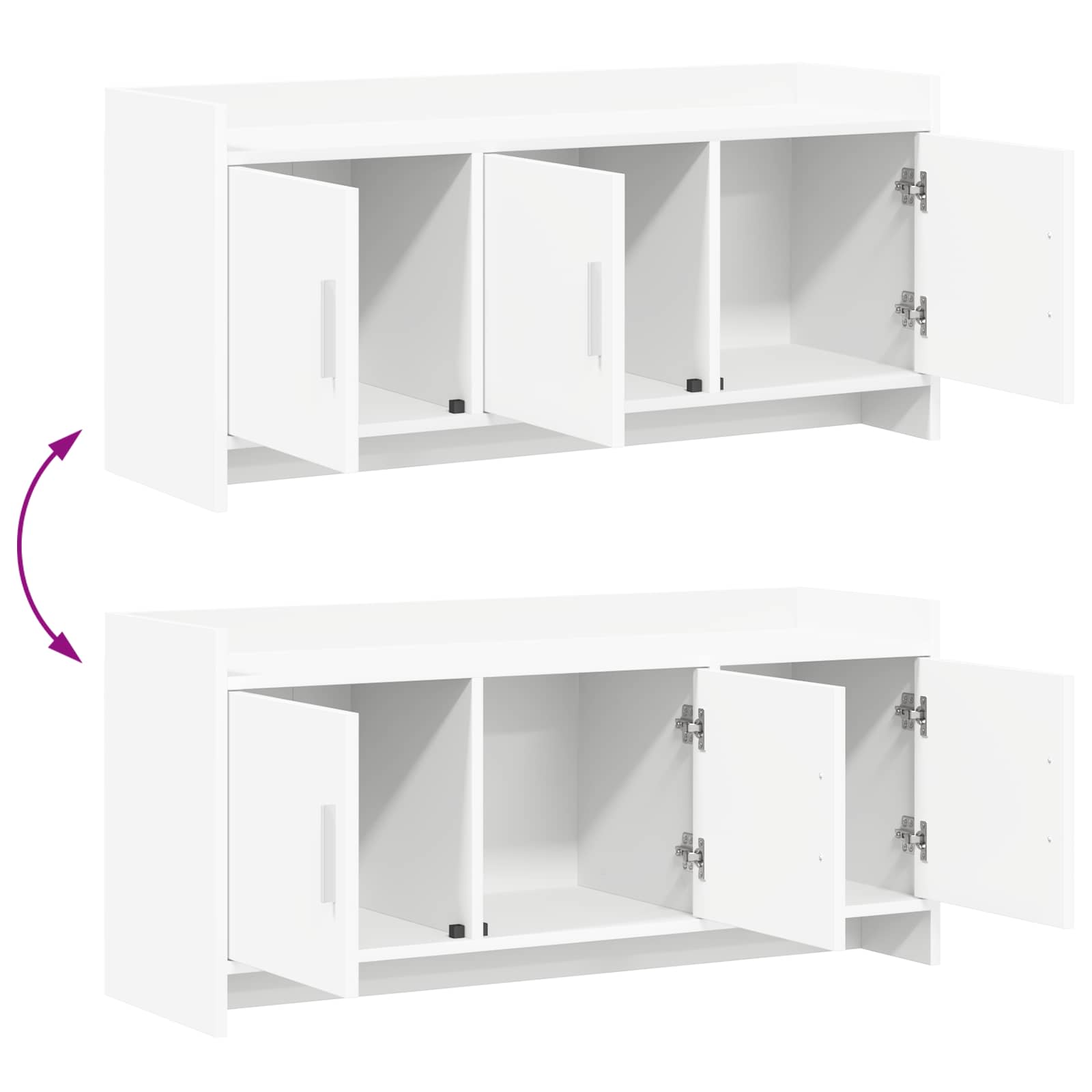 Meuble TV 102 x 33 x 47 cm Blanc Bois d'ingénierie