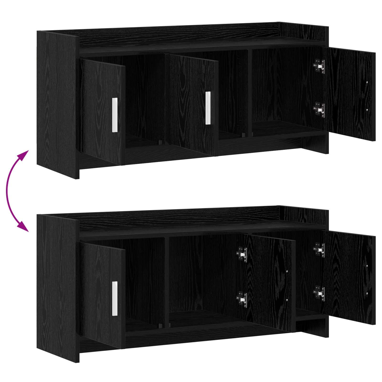Meuble TV 102 x 33 x 47 cm Chêne noir Bois d'ingénierie