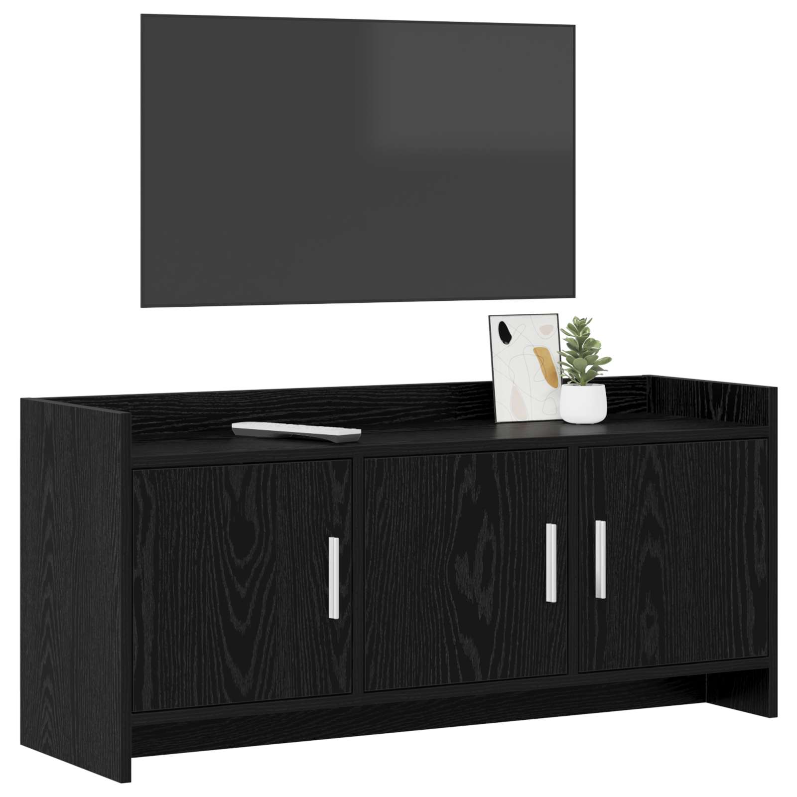 Meuble TV 102 x 33 x 47 cm Chêne noir Bois d'ingénierie