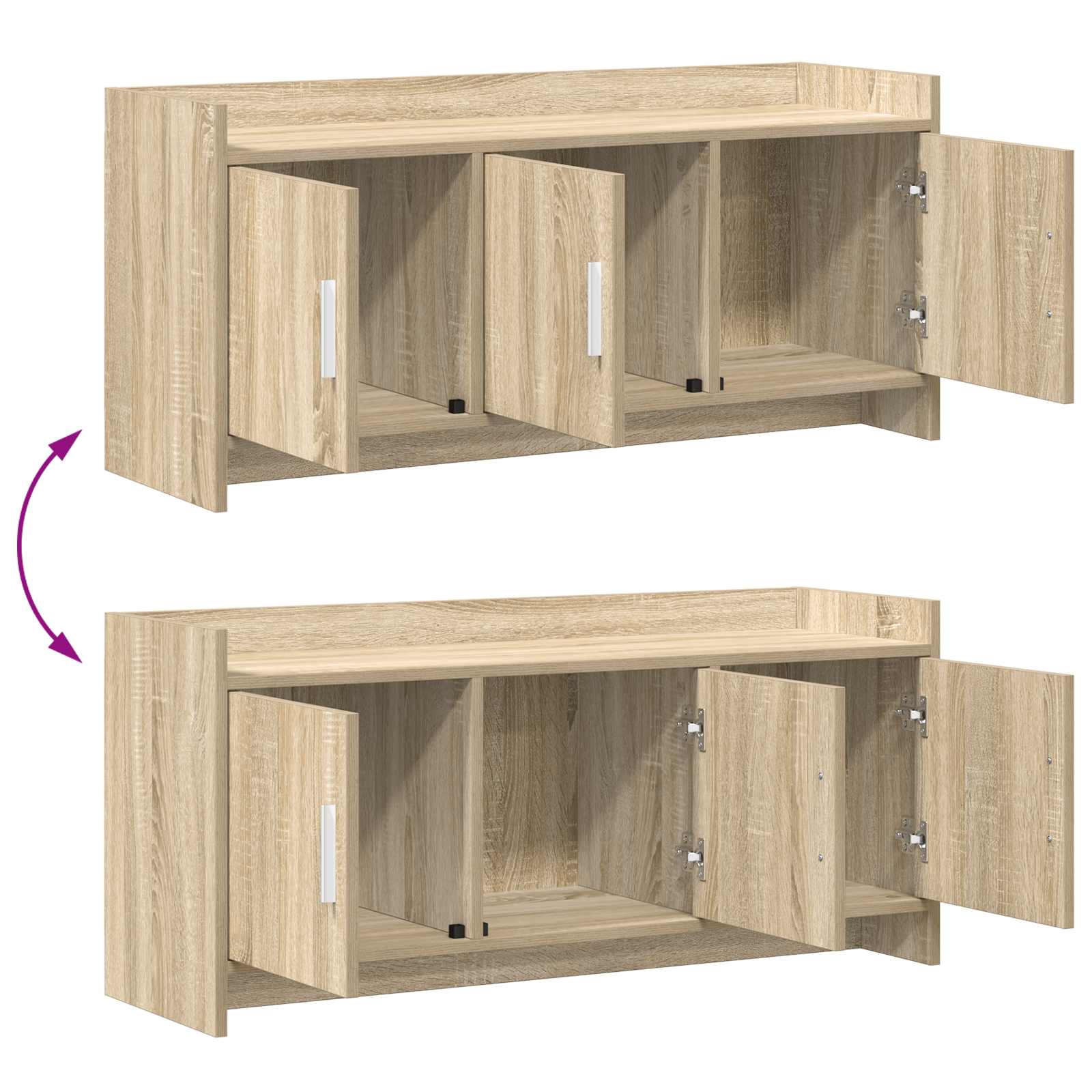 Meuble TV 102 x 33 x 47 cm Chêne Sonoma Bois d'ingénierie