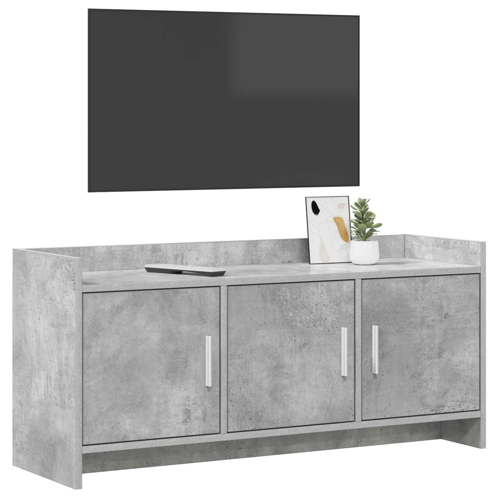 Meuble TV 102 x 33 x 47 cm Gris béton Bois d'ingénierie
