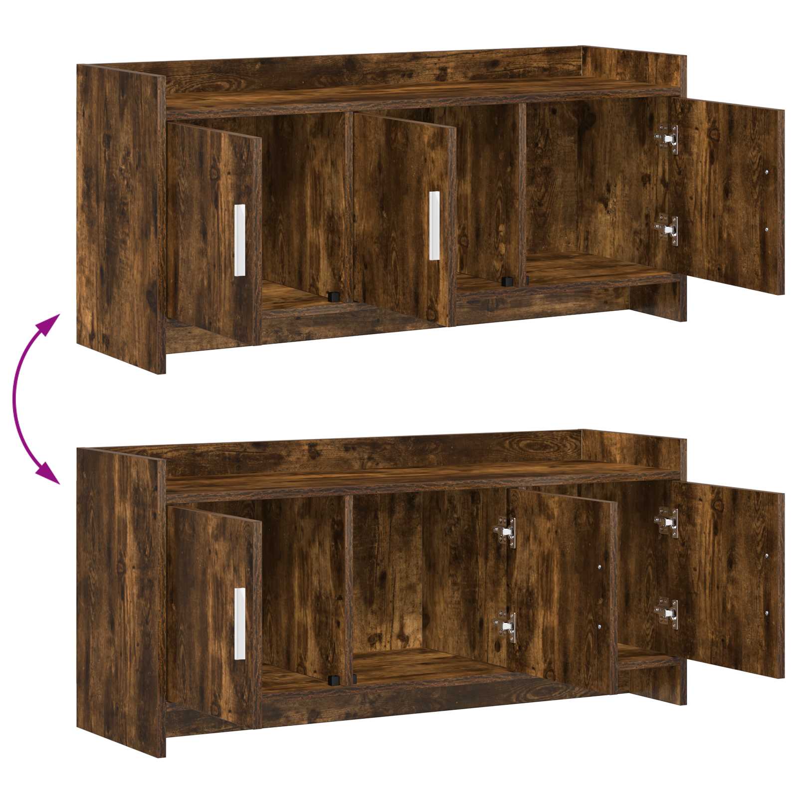 Meuble TV 102 x 33 x 47 cm Chêne fumé Bois d'ingénierie