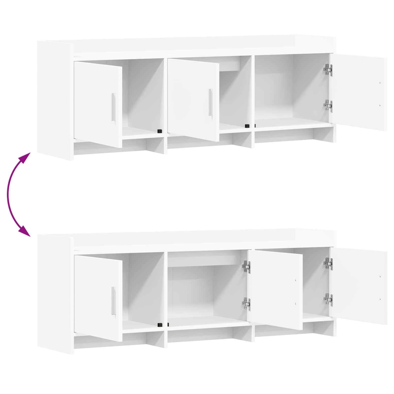 Meuble TV 130 x 33 x 47 cm Blanc Bois d'ingénierie