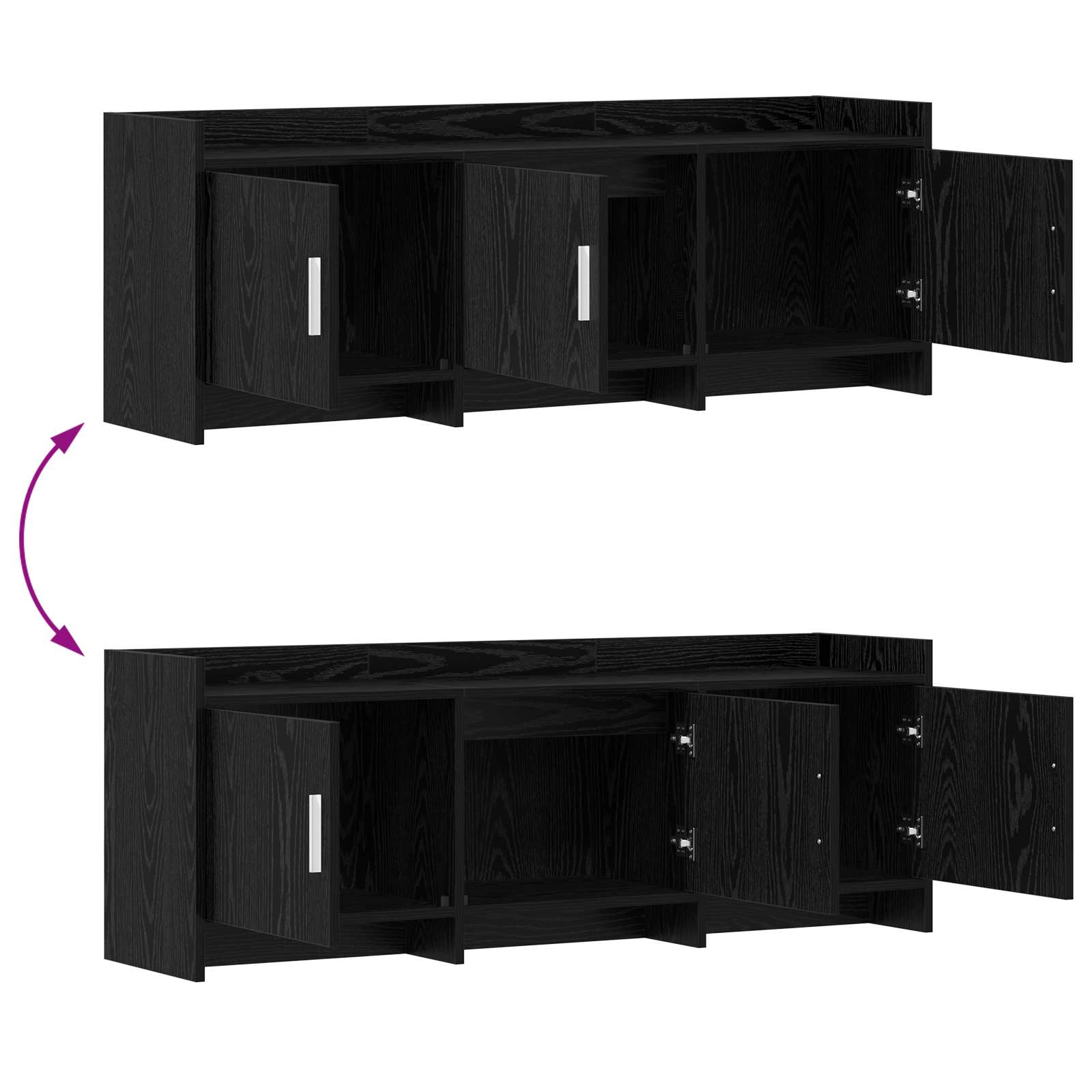 Meuble TV 130 x 33 x 47 cm Chêne noir Bois d'ingénierie