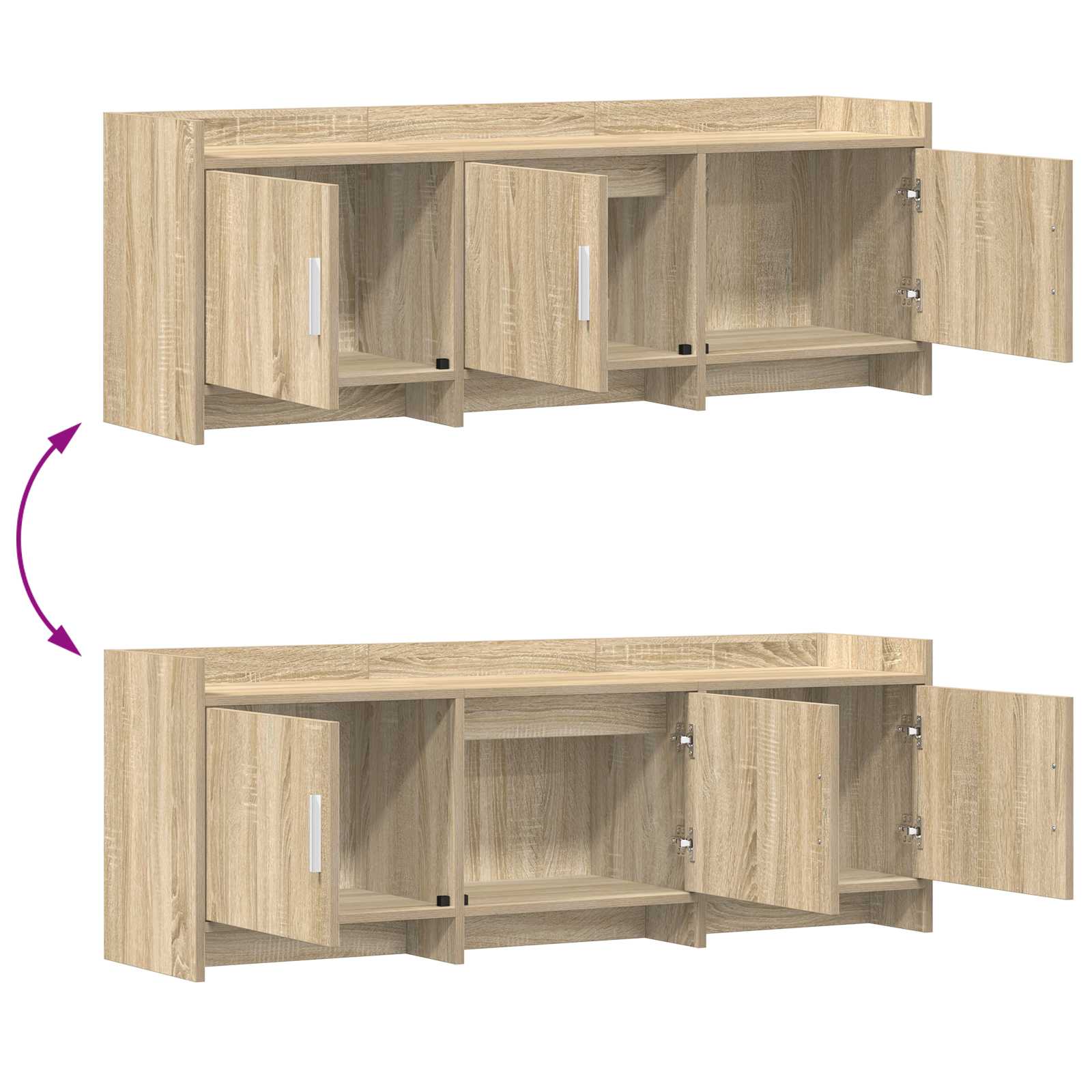 Meuble TV 130 x 33 x 47 cm Chêne Sonoma Bois d'ingénierie