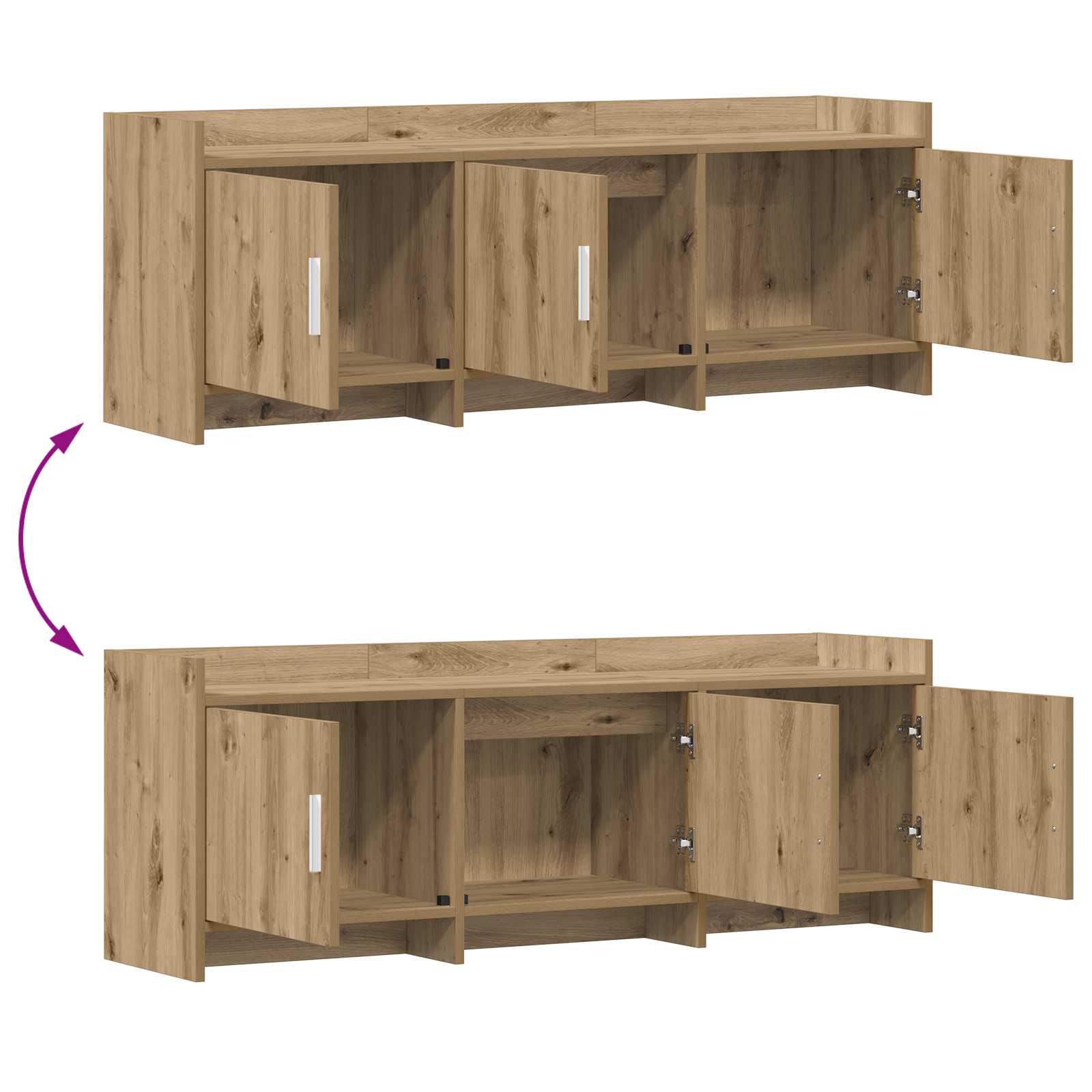 Meuble TV 130 x 33 x 47 cm Chêne artisanal Bois d'ingénierie