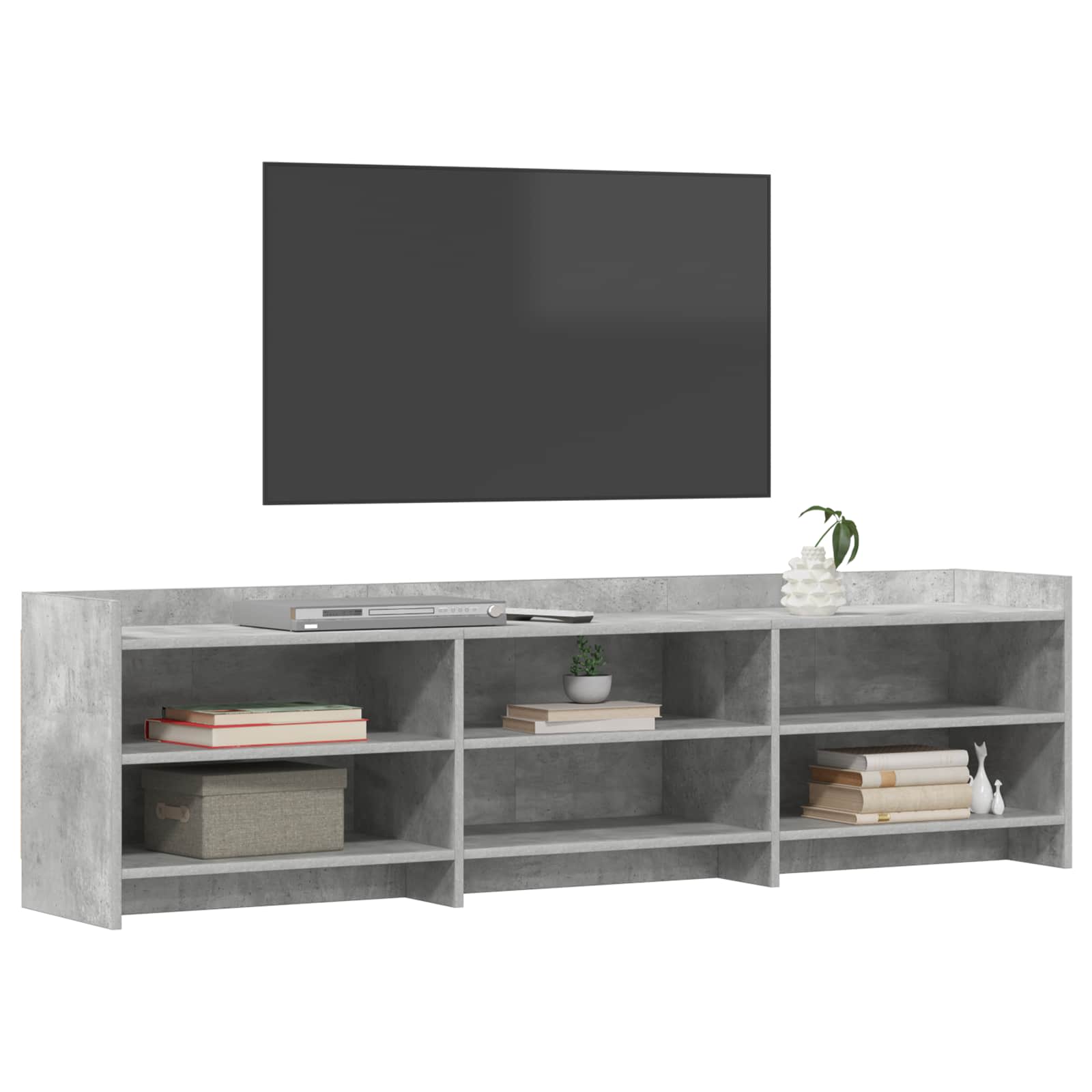 Meuble TV 168 x 33 x 47 cm Gris béton Bois d'ingénierie