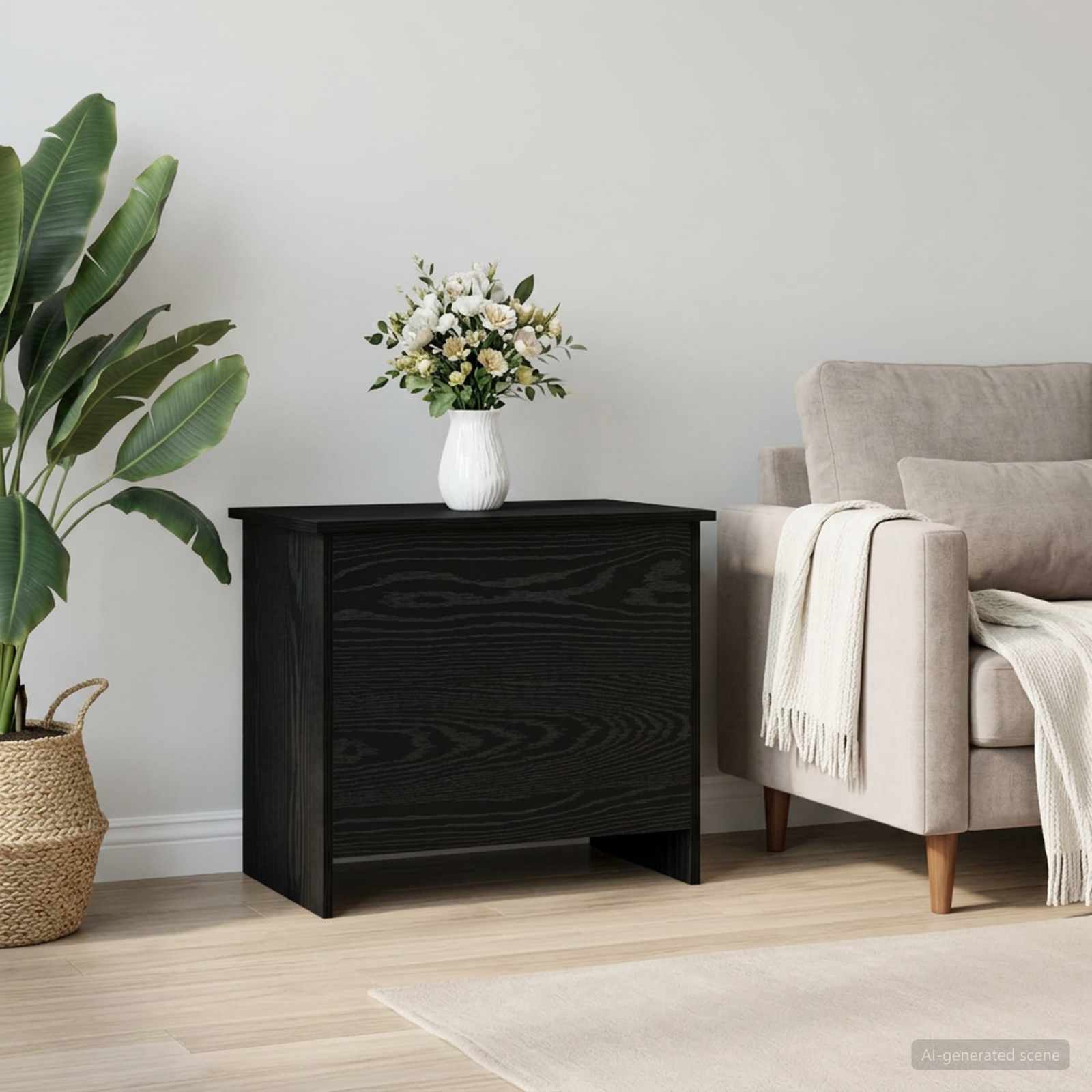 Coffre de rangement avec stockage Chêne noir 60 x 40 x 50 cm - XIOS