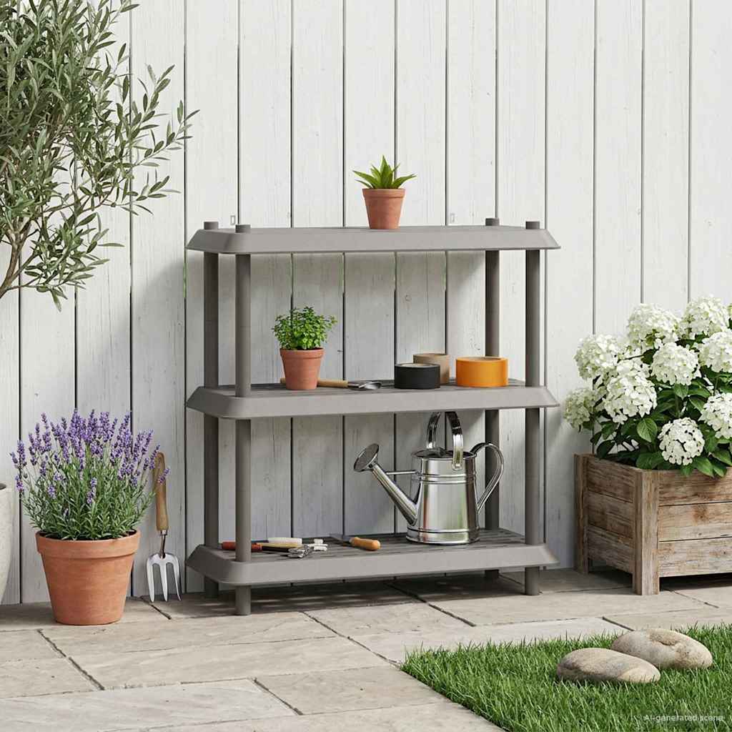 Unité de rangement 3 niveaux 100 x 40 x 96 cm PP Gris clair - XIOS