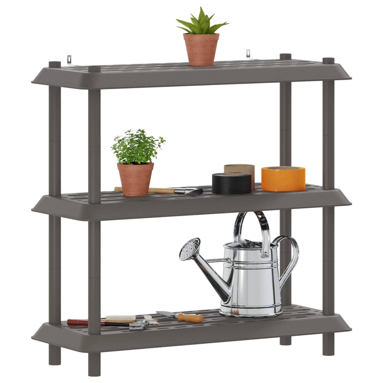Unité de rangement 3 niveaux 100 x 40 x 96 cm PP Gris clair - XIOS