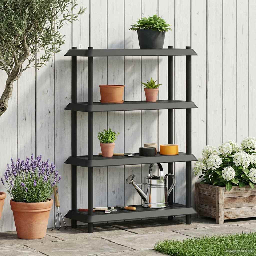 Unité de rangement 4 niveaux 100 x 40 x 136,5 cm PP Anthracite - XIOS