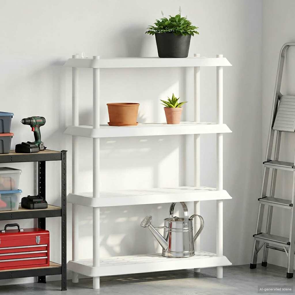 Unité de rangement 4 niveaux 100 x 40 x 136,5 cm PP Blanc - XIOS