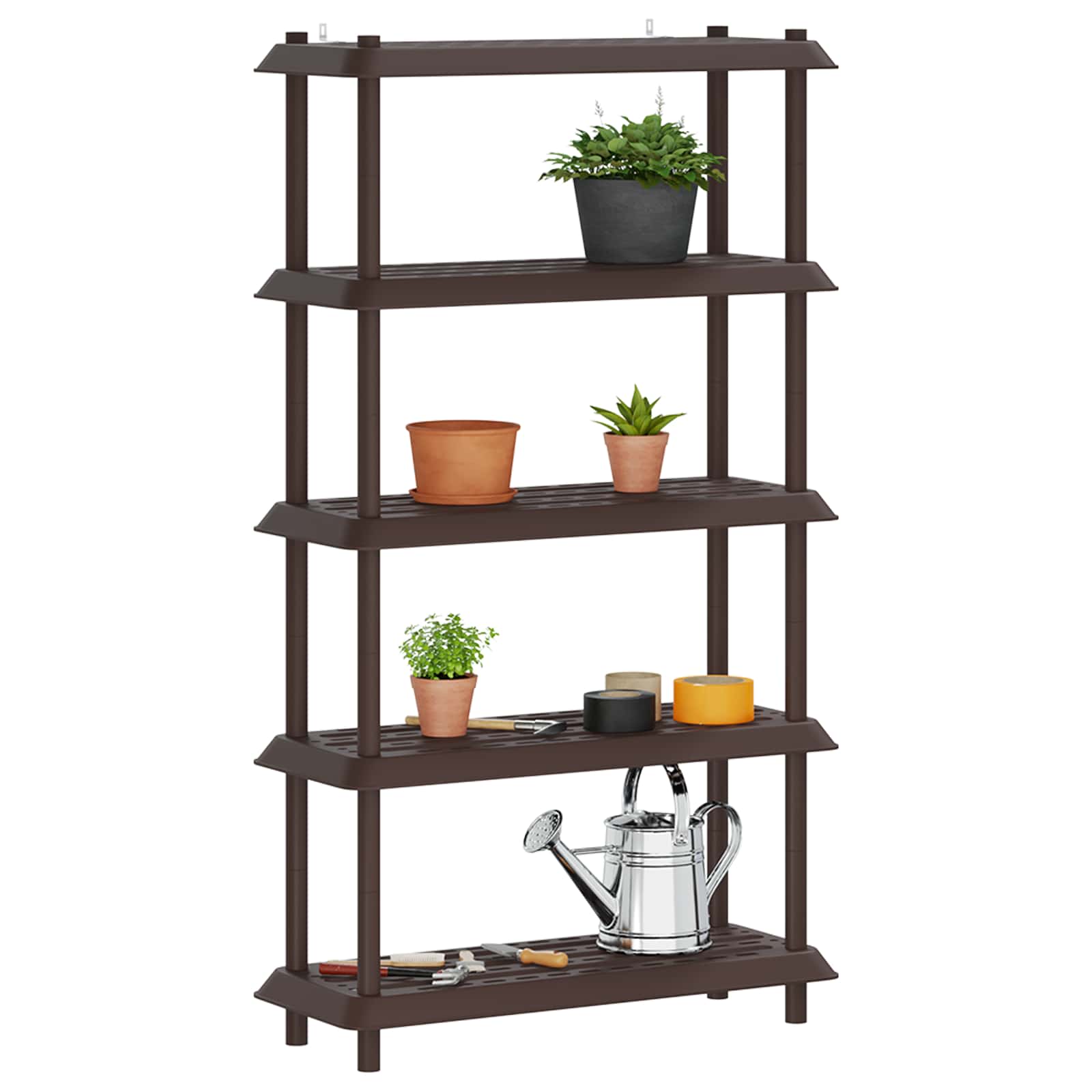 Unité de rangement 5 niveaux 100 x 40 x 177 cm PP Marron - XIOS